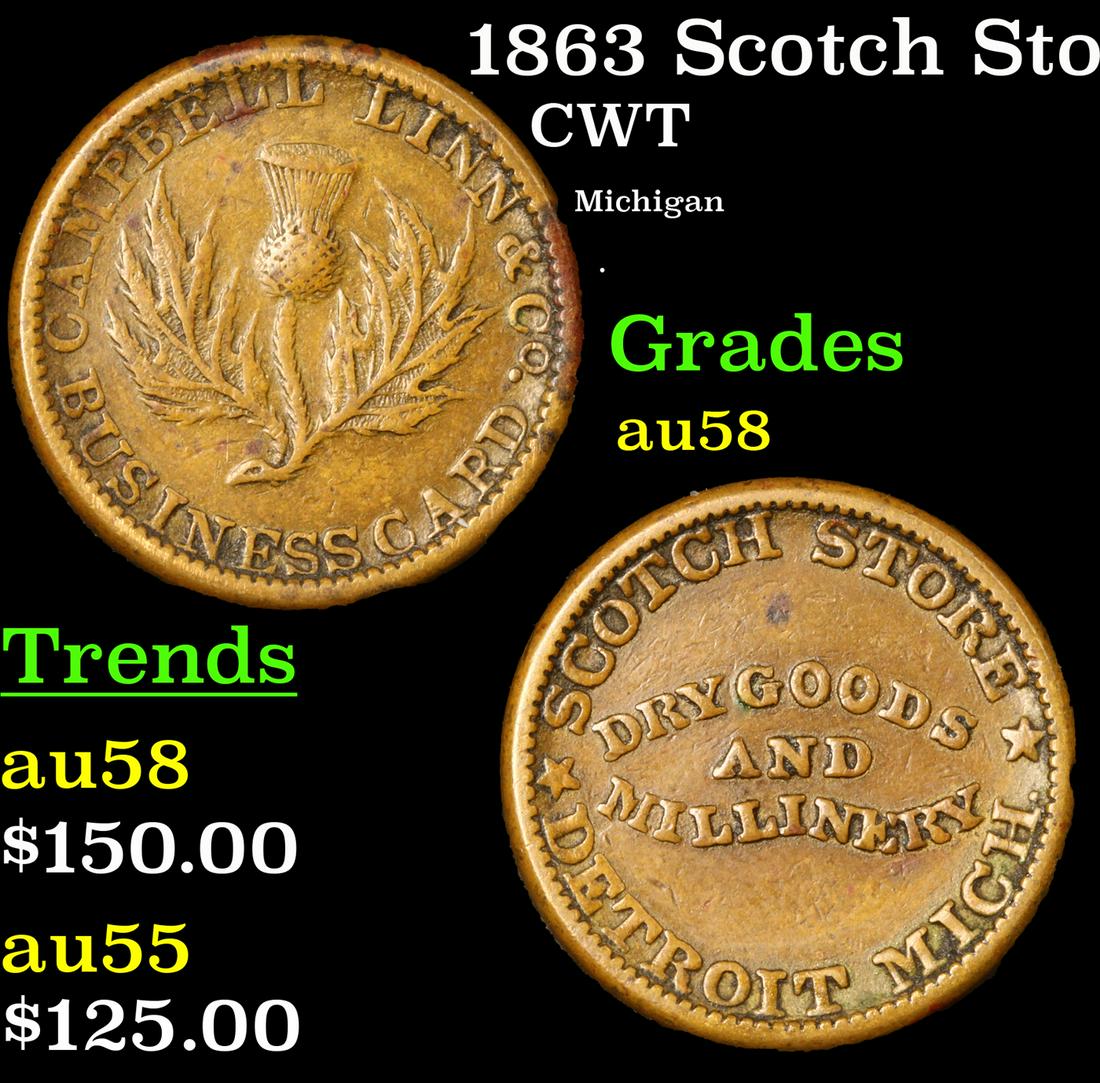 1863 Scotch Store CWT Grades Choice AU/BU Slider (1 of 3)