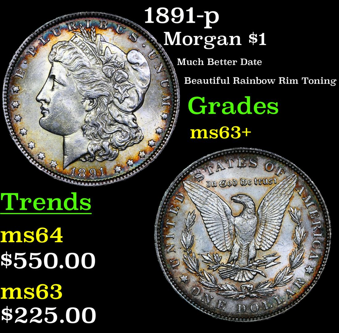 1891-p Morgan $1 Grades Select+ Unc (1 of 3)