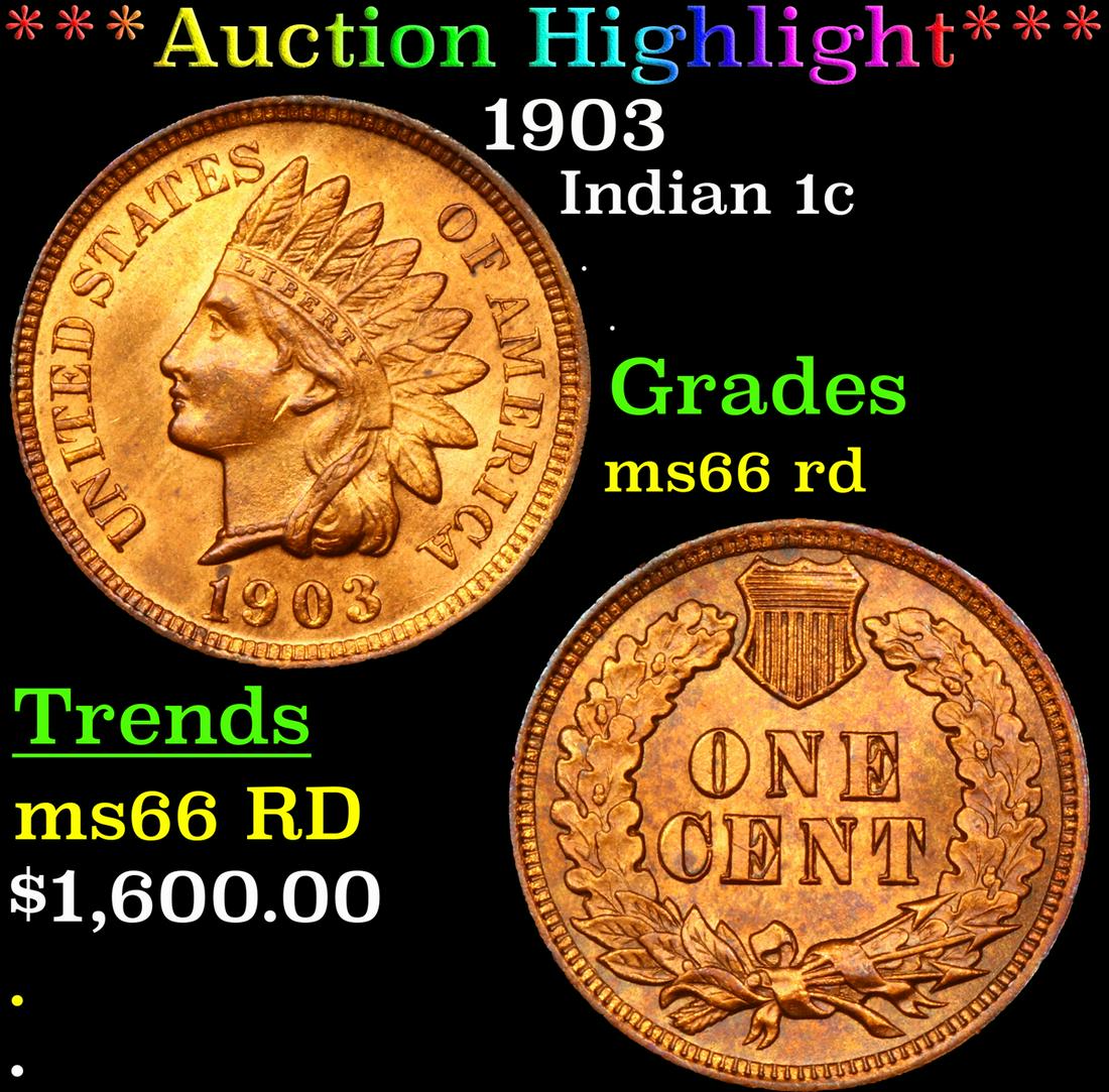 *Highlight* 1903 Indian 1c Graded ms66 rd (1 of 5)
