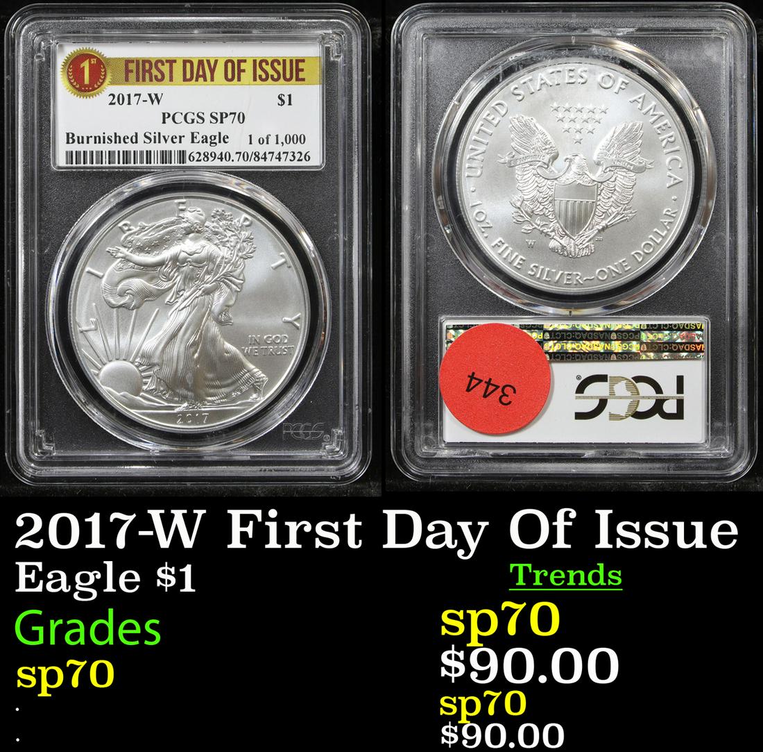 2017-W First Day Of Issue Eagle $1 Graded sp70 (1 of 3)