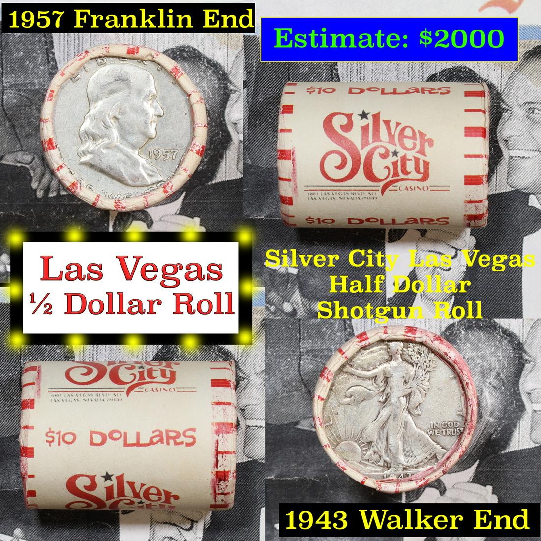 ***Auction Highlight*** Old Casino 50c Roll $10 Halves: ***Auction Highlight*** Old Casino 50c Roll $10 Halves Las Vegas Casino Silver City 1957 Franklin & 1943 Walker Ends. Up for auction is a Consignment I have secured a collection of old 1960â€™s L