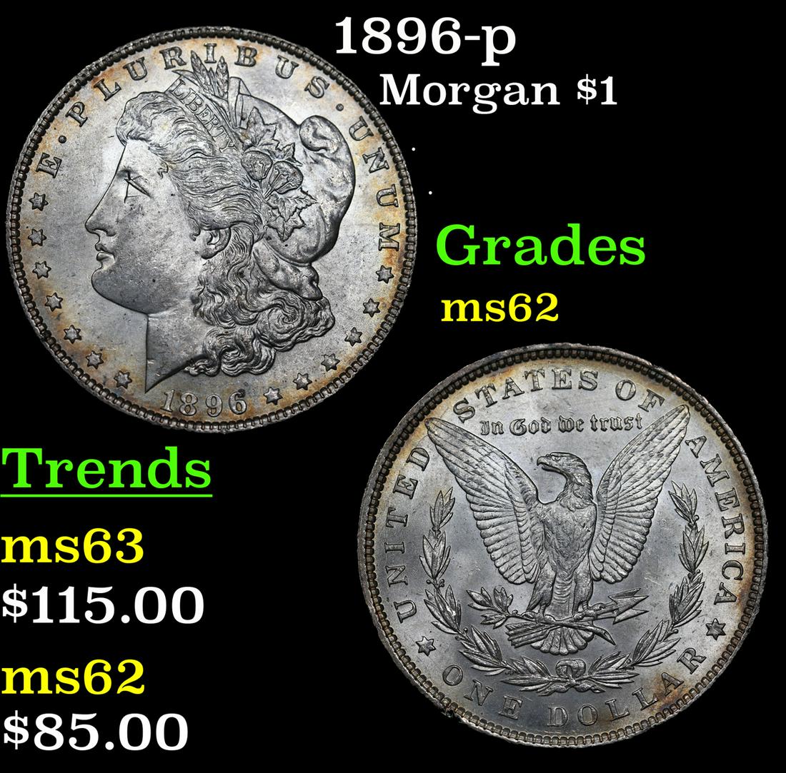 1896-p Morgan Dollar $1 Grades Select Unc (1 of 3)