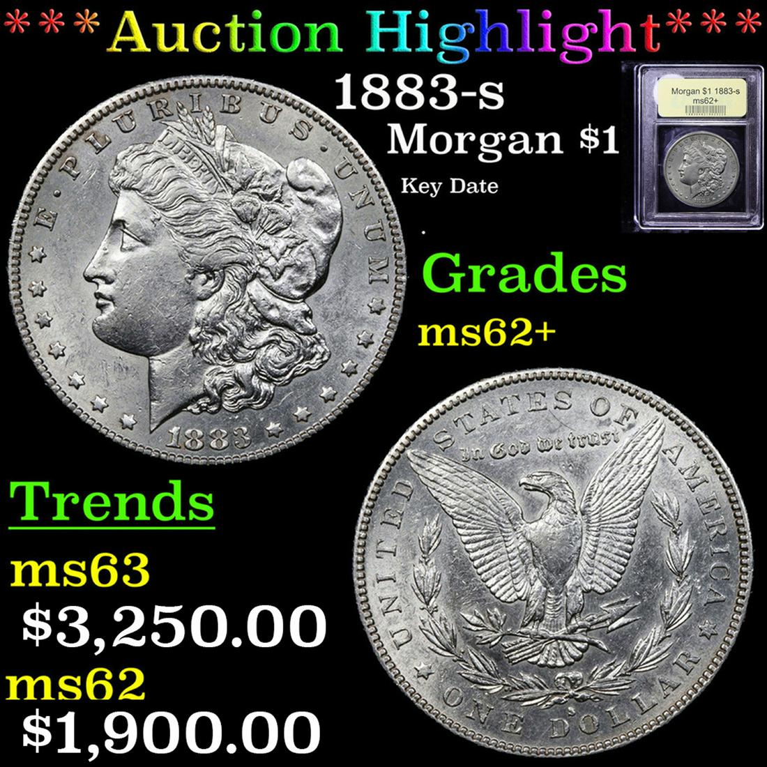 ***Auction Highlight*** 1883-s Morgan Dollar 1 Graded Select Unc By USCG (fc) (1 of 5)