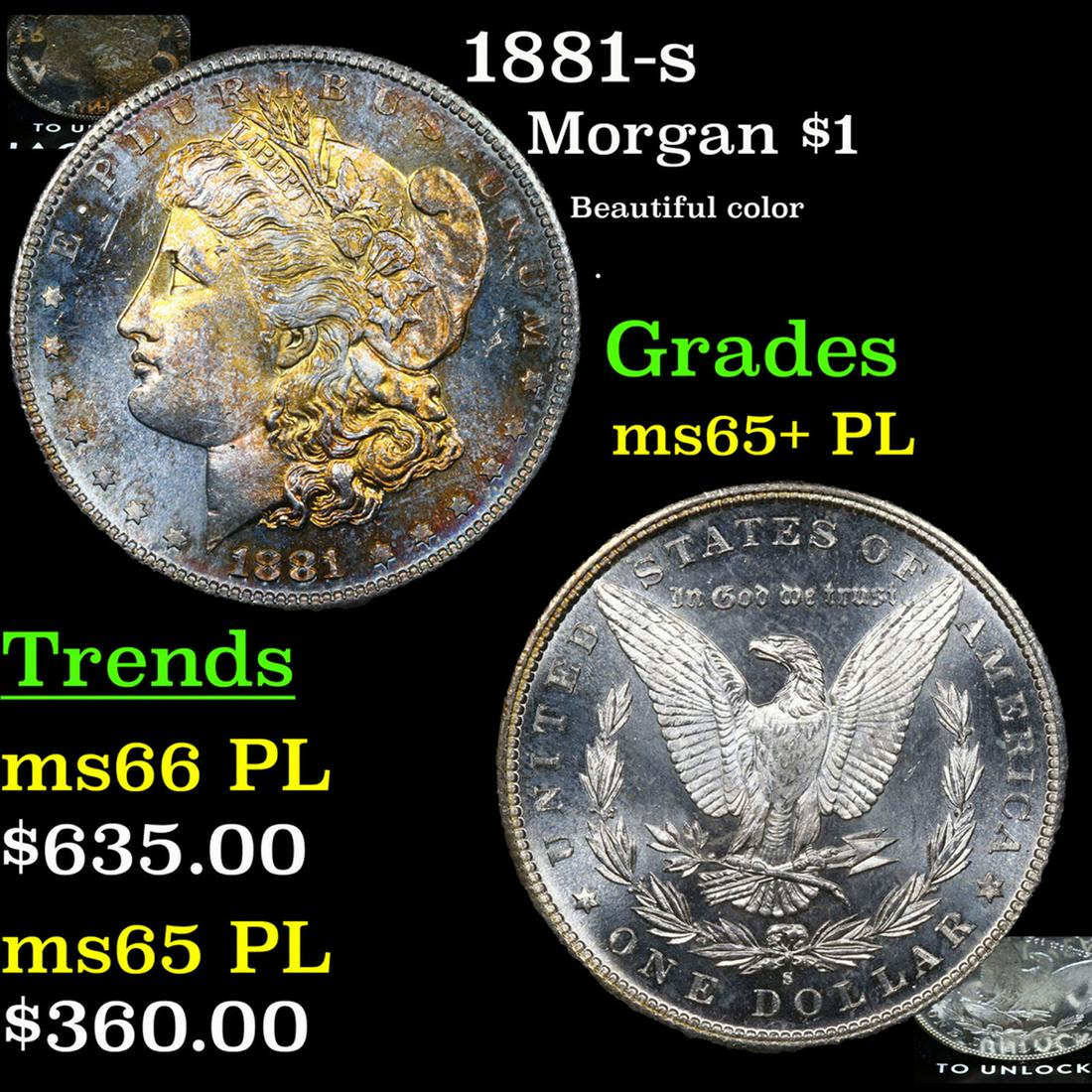 1881-s Morgan Dollar $1 Grades GEM+ PL (1 of 7)