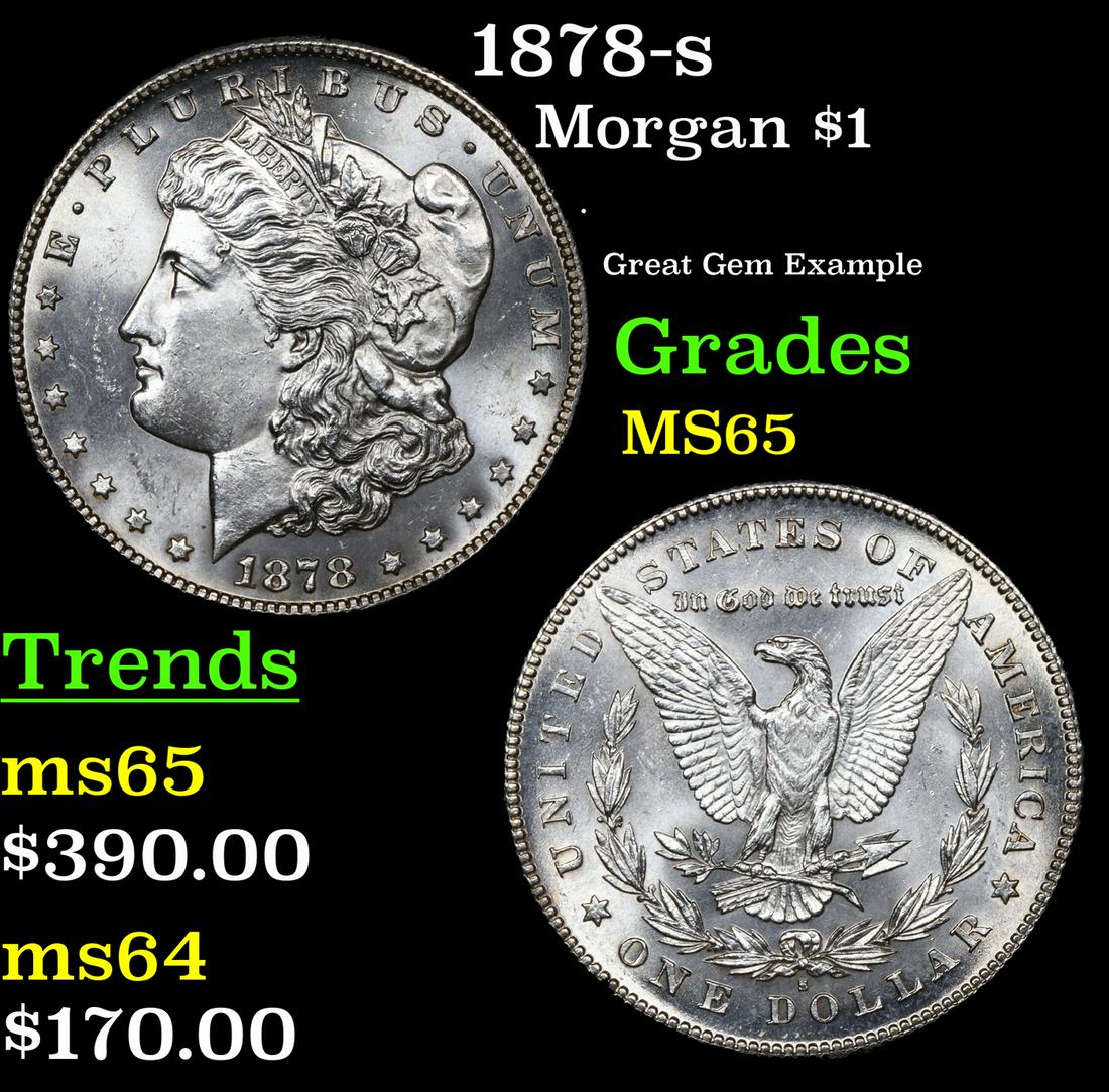 1878-s Morgan Dollar $1 Grades GEM Unc (1 of 3)