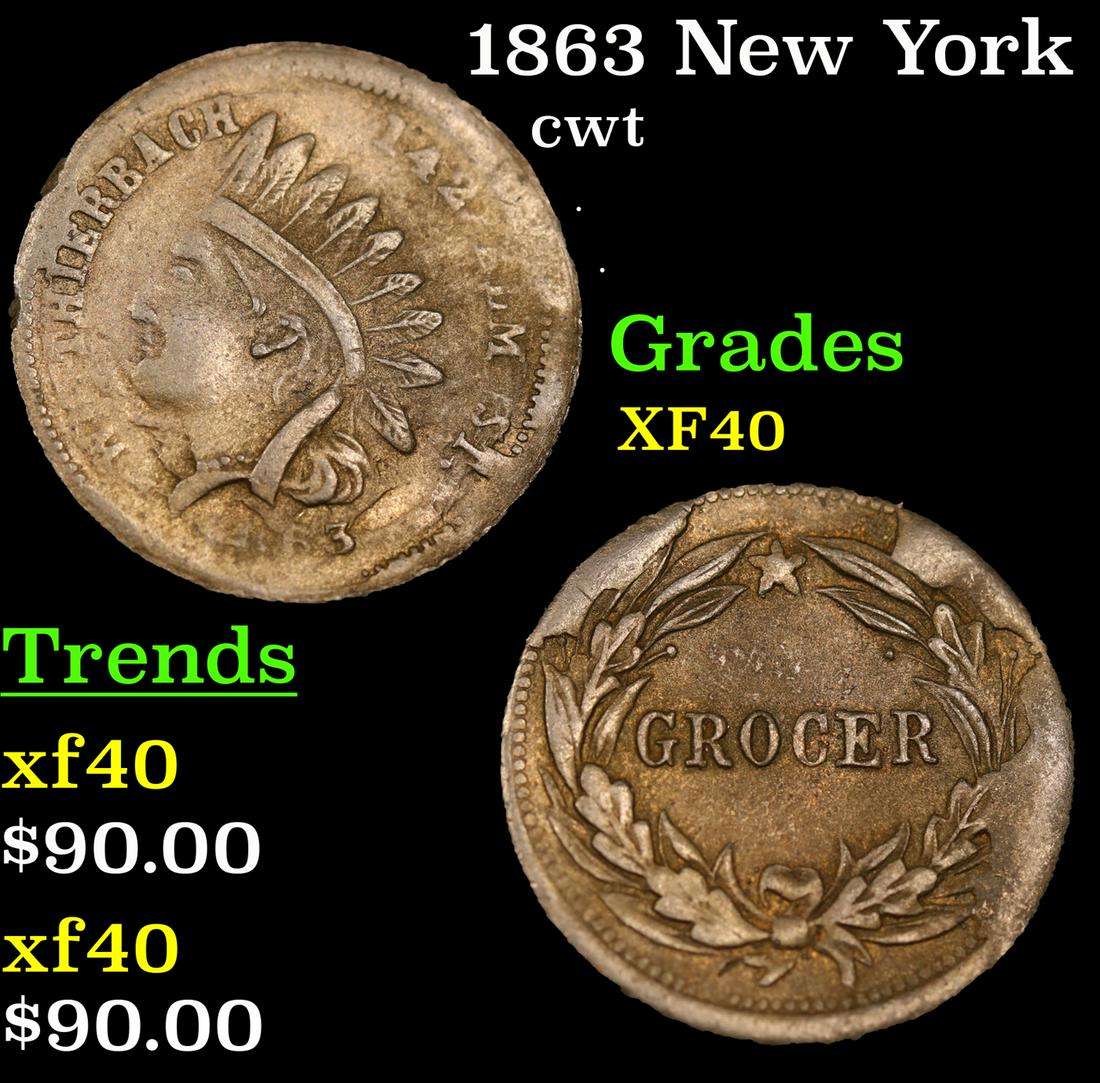 1863 New York Civil War Token W.Thierbach lead 1c Grades xf (1 of 3)