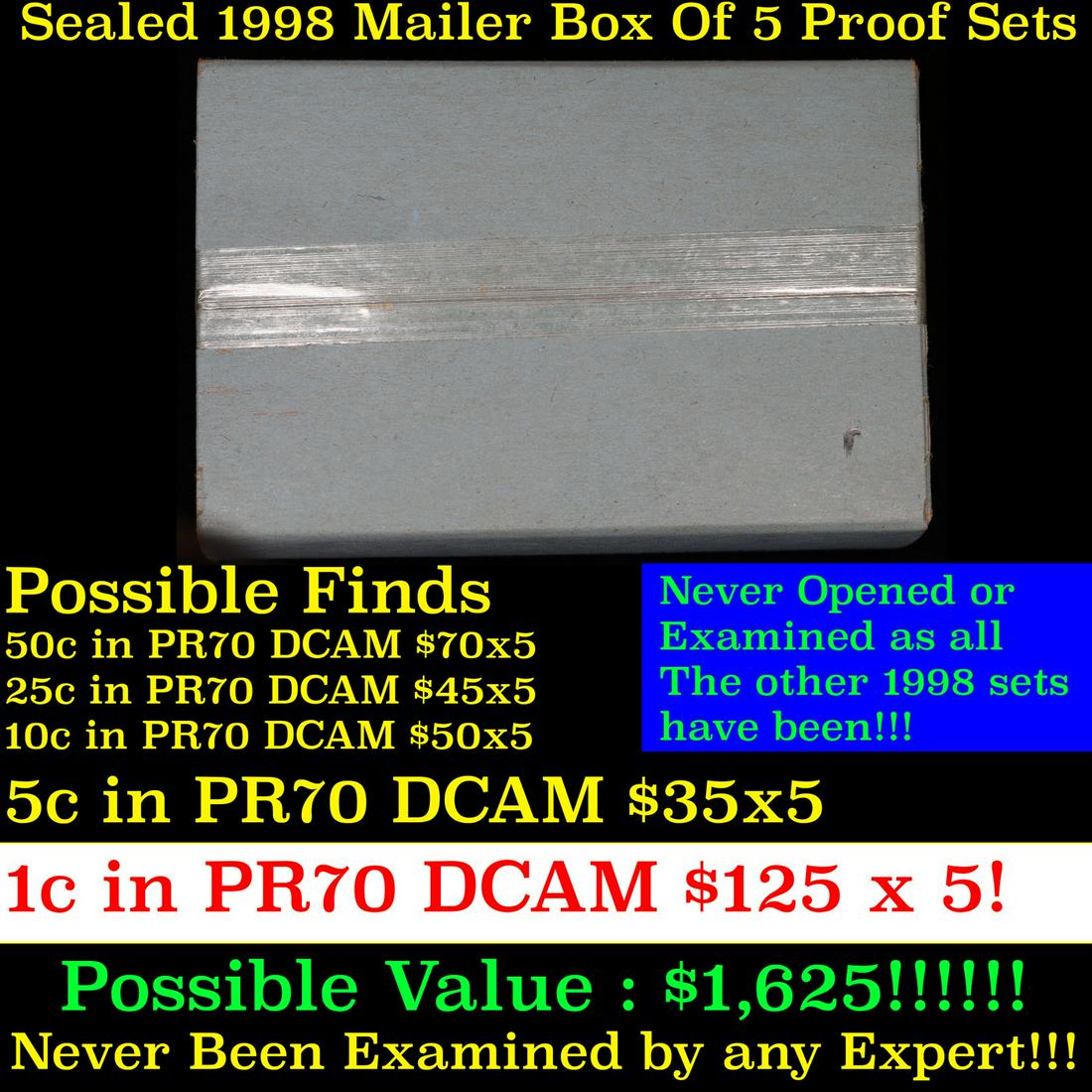 Original sealed box 5- 1998 United States Mint Proof Sets (1 of 2)
