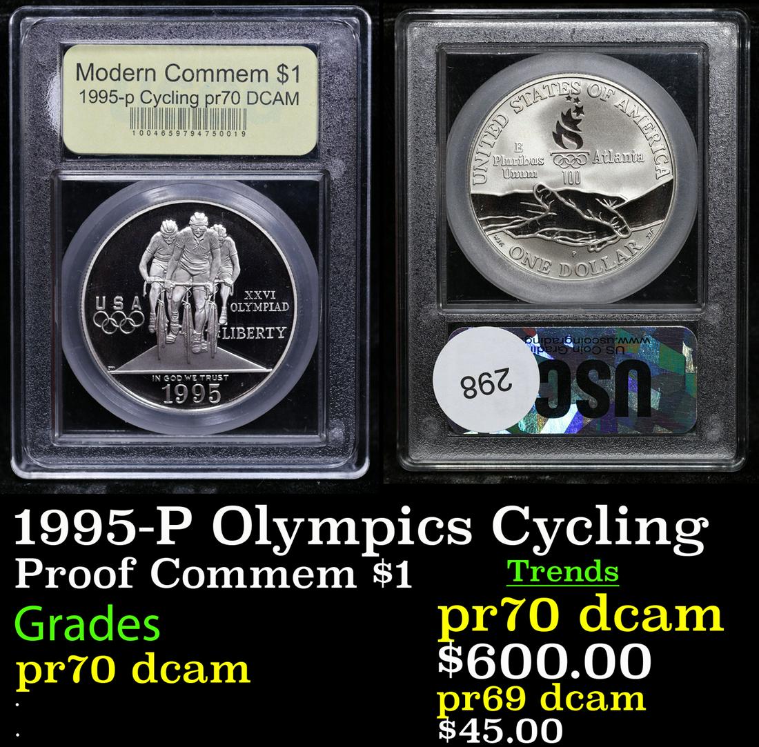 1995-P Olympics Cycling Proof Commem $1 Graded GEM++ Proof Deep Cameo (1 of 3)