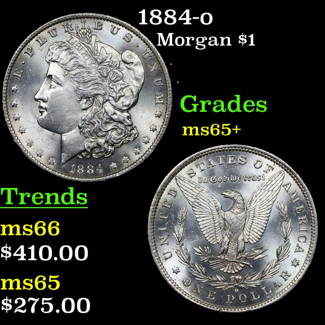 1884-o Morgan $1 Grades GEM+ Unc (1 of 3)