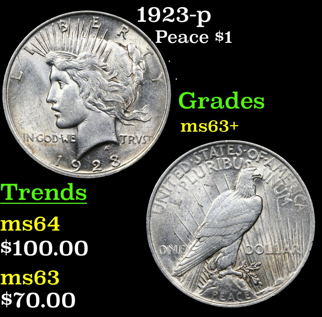 1923-p Peace $1 Grades Select+ Unc (1 of 3)