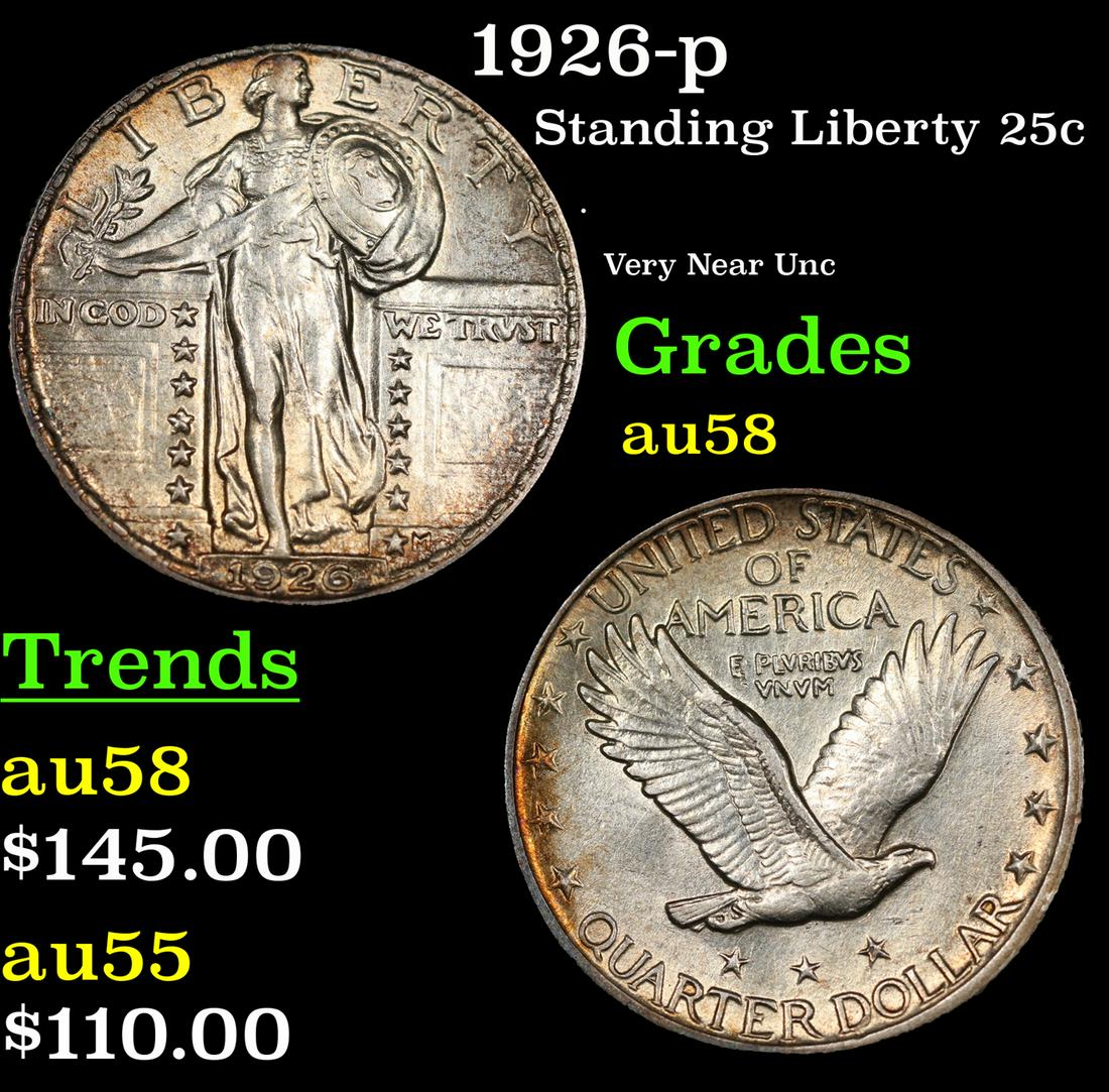 1926-p Standing Liberty Quarter 25c Grades Choice AU/BU Slider (1 of 3)