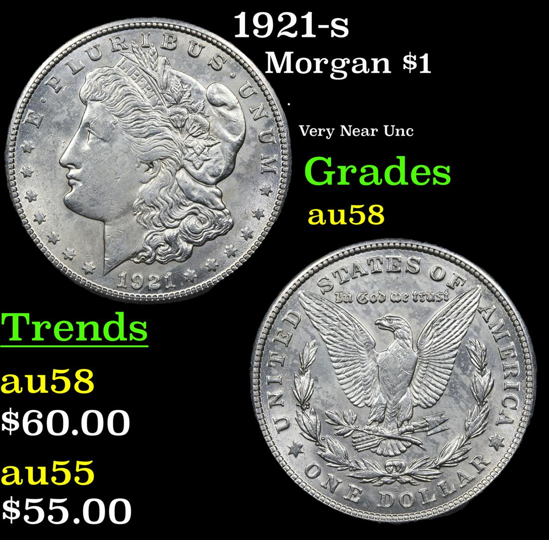 1921-s Morgan $1 Grades Choice AU/BU Slider (1 of 3)
