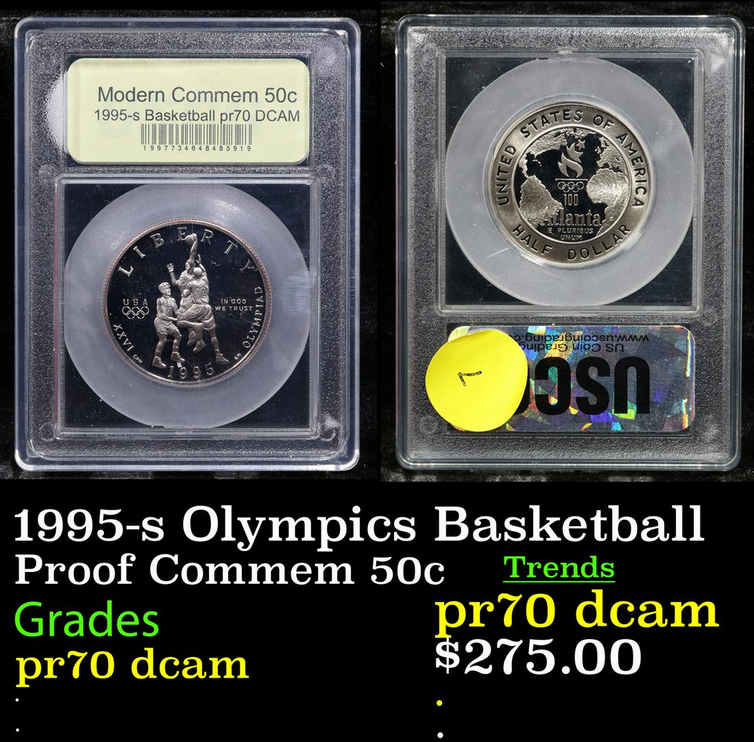 Proof 1995-s Olympics Basketball Modern Commem Half Dollar 50c Graded GEM++ Proof Deep Cameo By USCG (1 of 3)