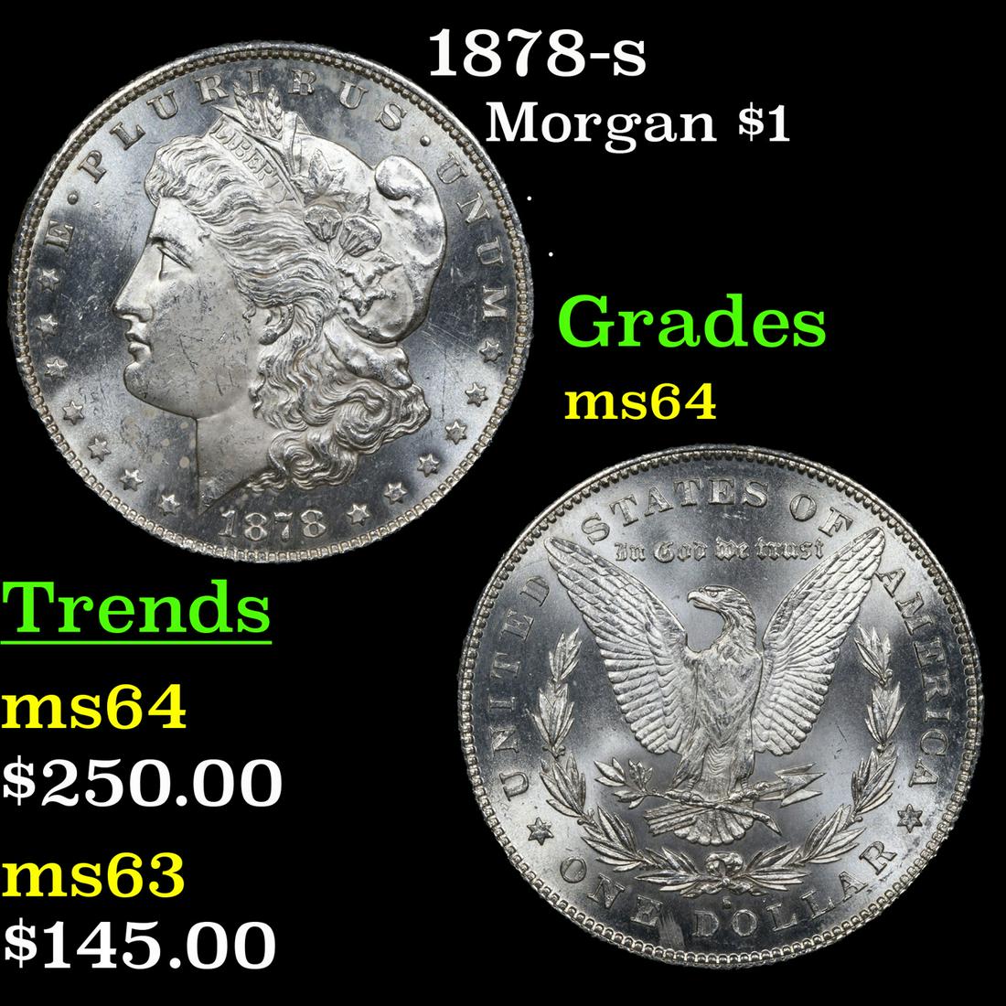 1878-s Morgan Dollar $1 Grades Choice Unc (1 of 3)