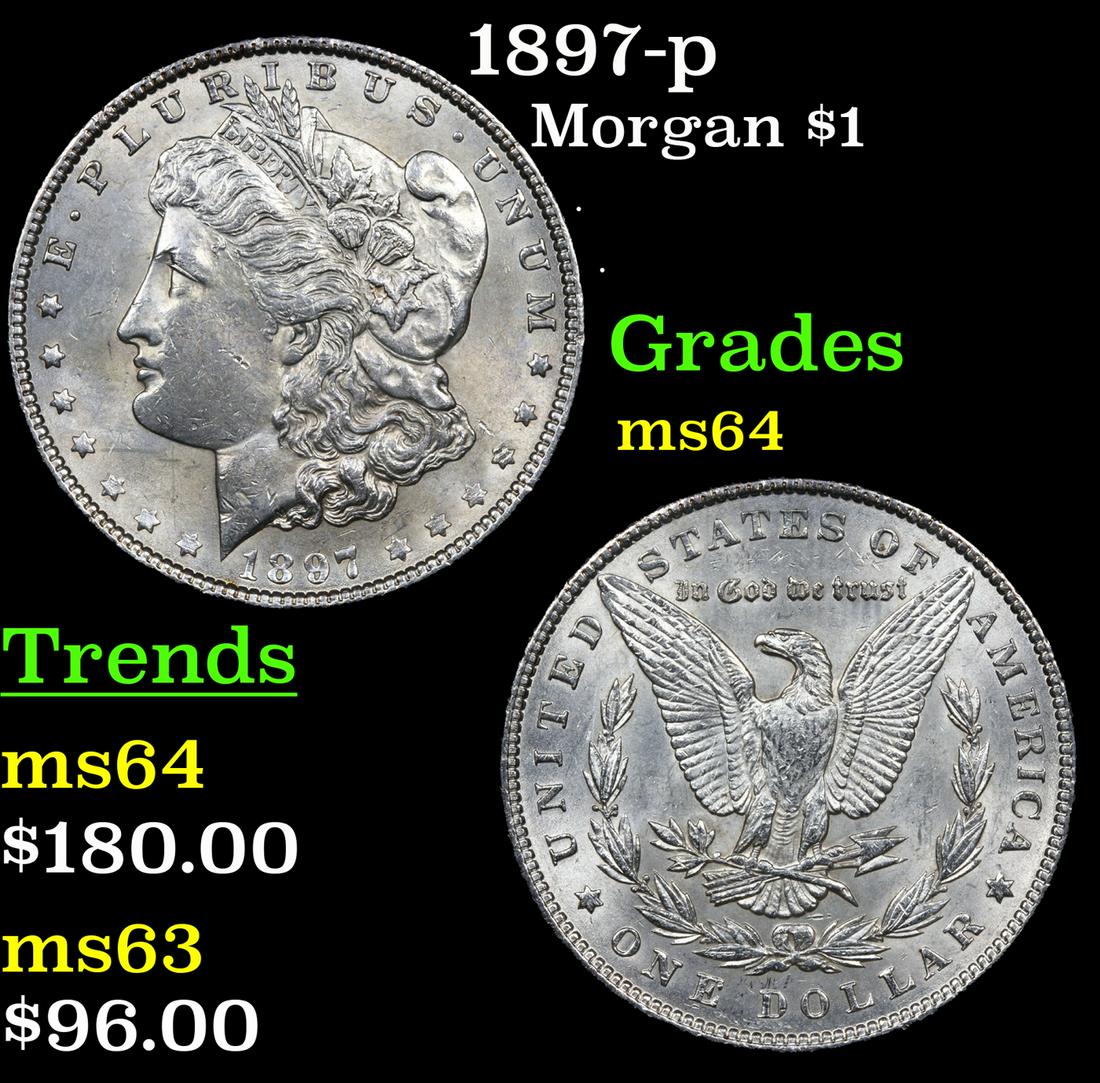 1897-p Morgan Dollar $1 Grades Choice Unc (1 of 3)