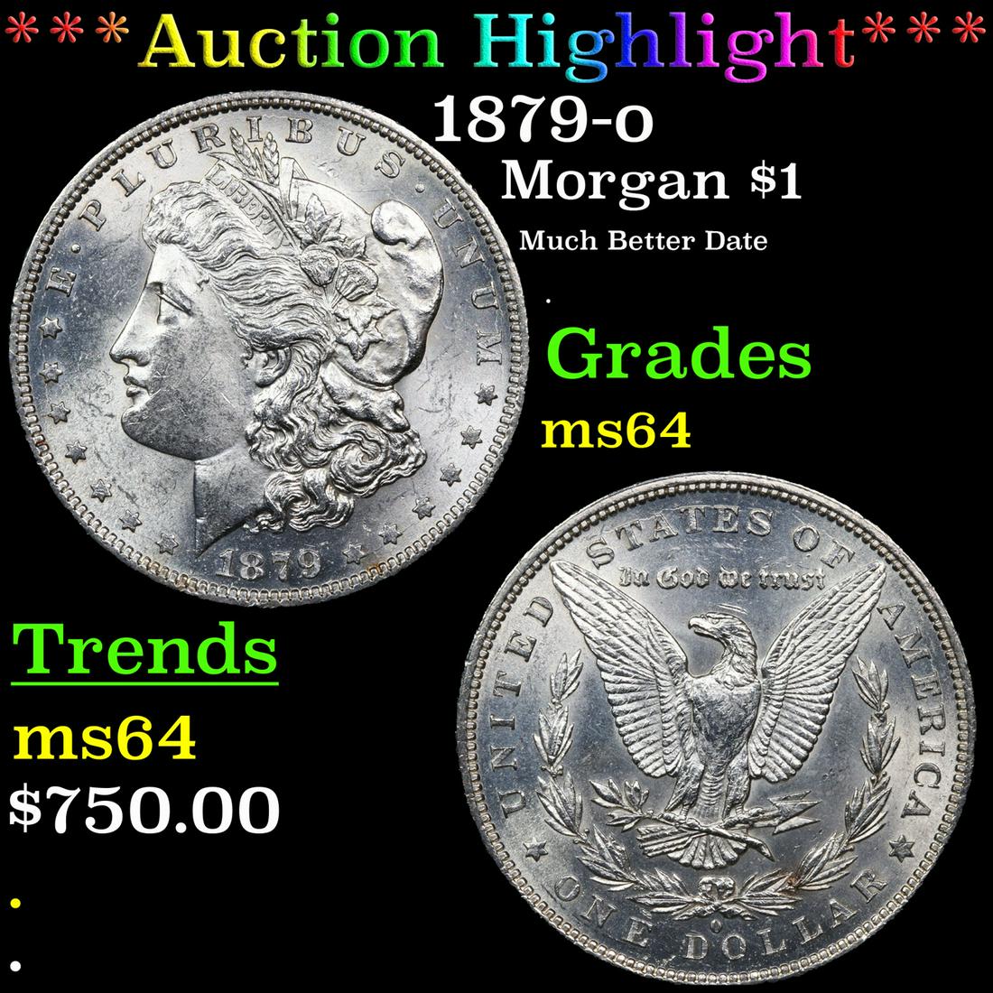 ***Auction Highlight*** 1879-o Morgan Dollar $1 Graded ms64 By SEGS (fc) (1 of 5)