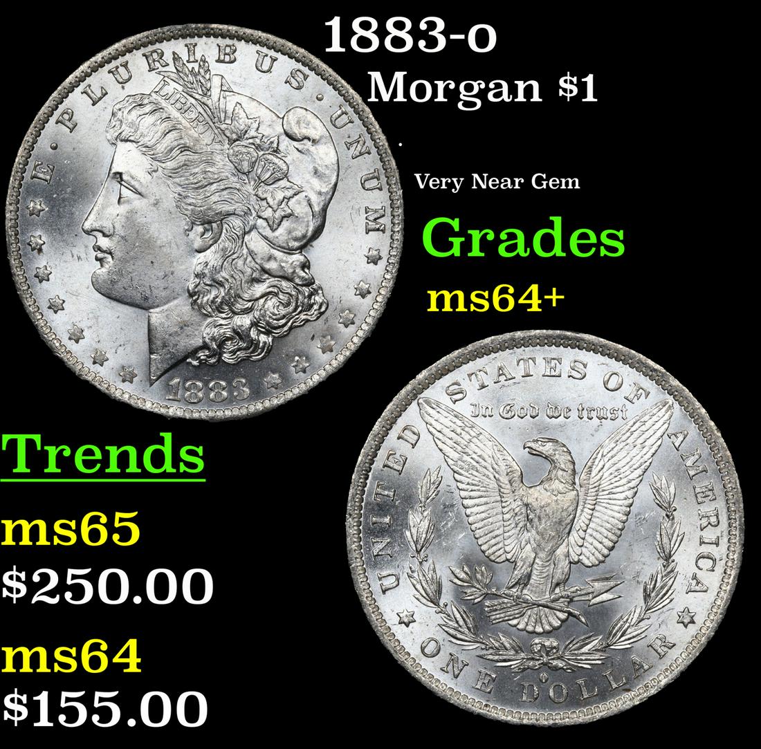 1883-o Morgan Dollar $1 Grades Choice+ Unc: 1883-o Morgan Dollar $1 Grades Choice+ Unc.