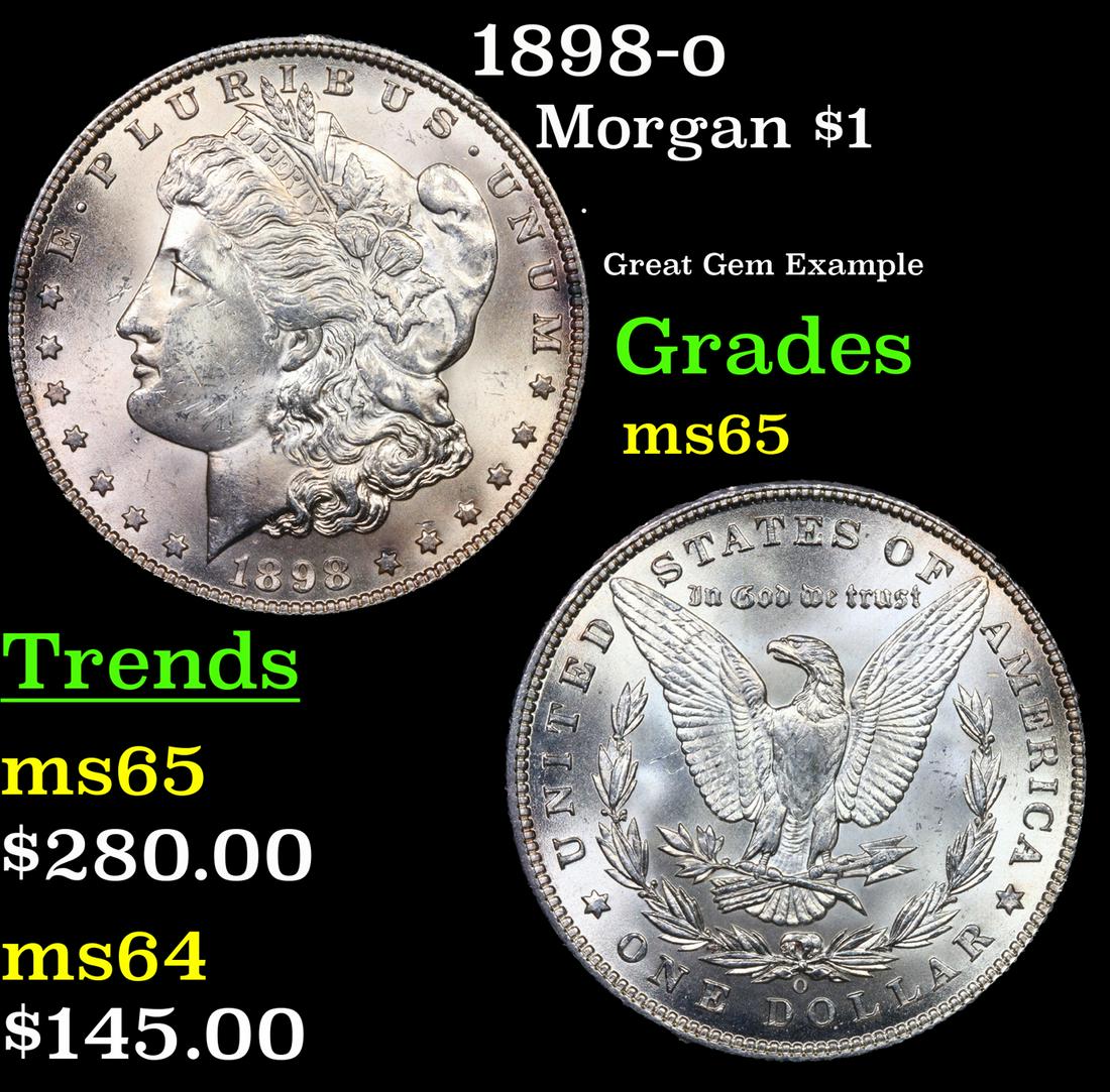 1898-o Morgan Dollar $1 Grades GEM Unc (1 of 3)