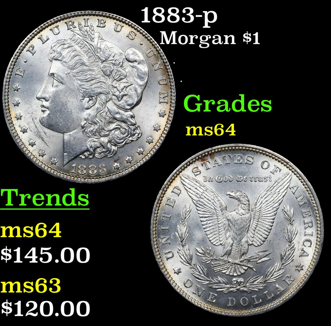 1883-p Morgan Dollar $1 Grades Choice Unc (1 of 3)