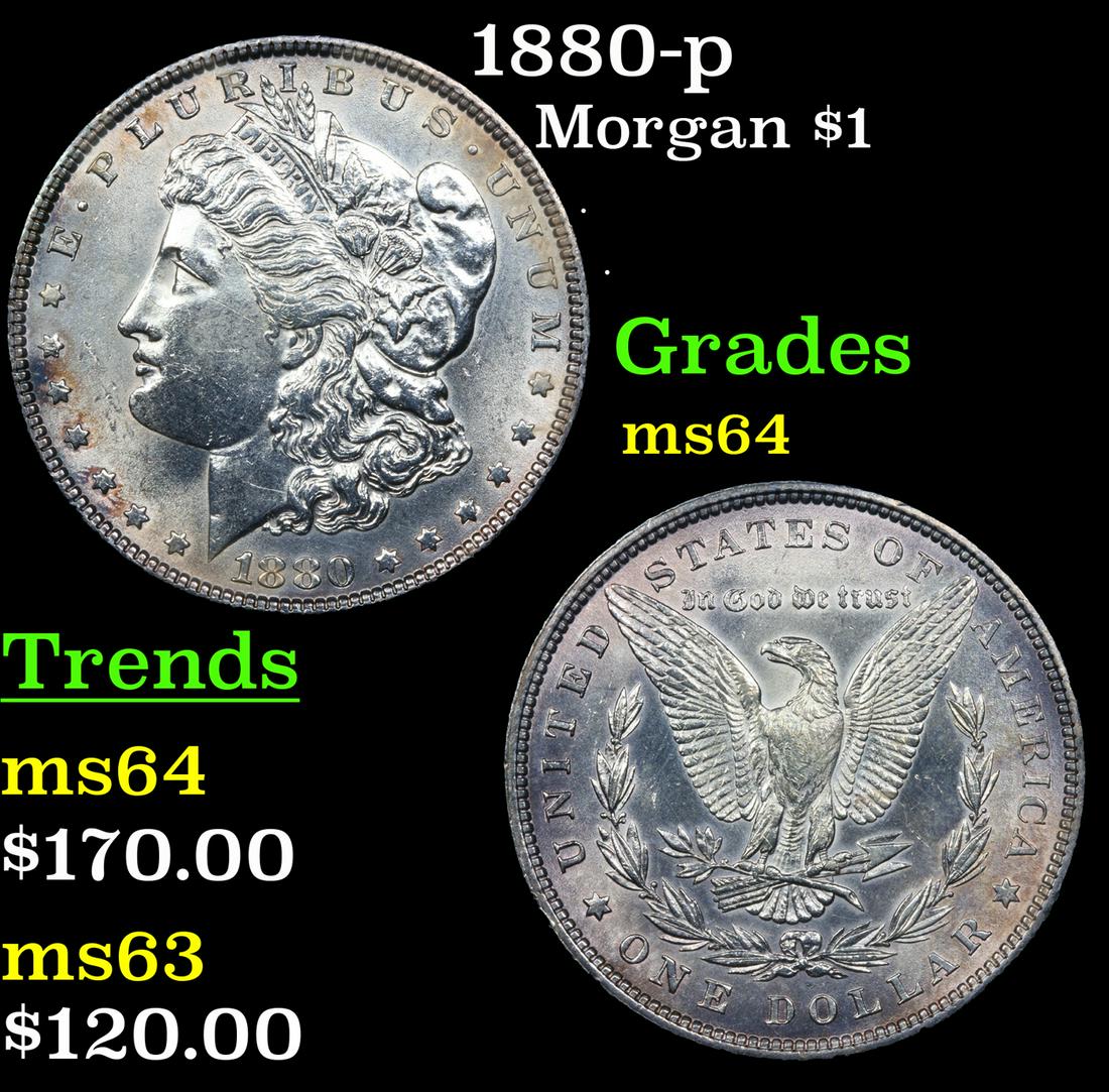 1880-p Morgan Dollar $1 Grades Choice Unc (1 of 3)