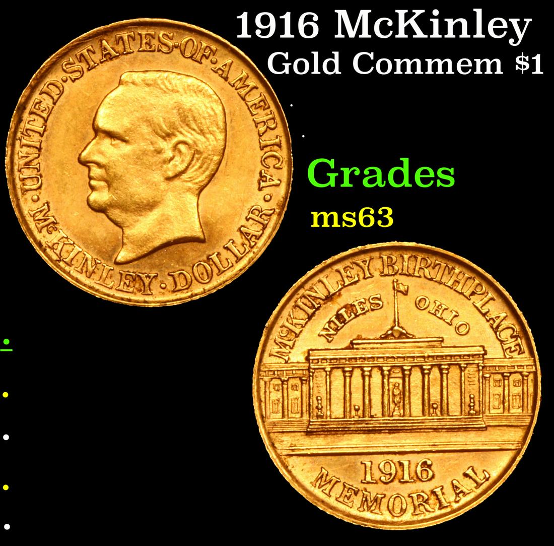 1916 McKinley Gold Commem Dollar 1 Grades Select Unc (1 of 3)