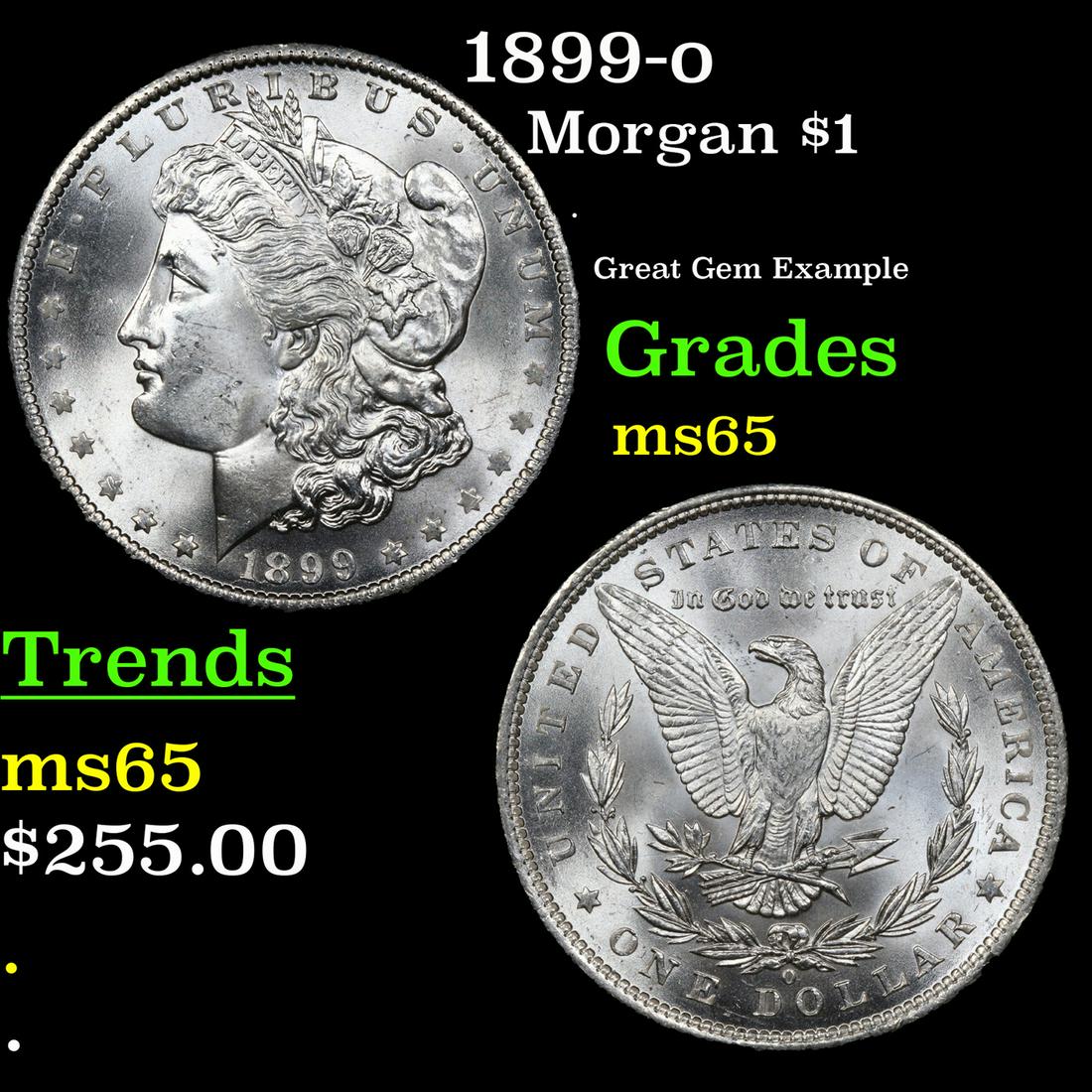 1899-o Morgan Dollar $1 Grades GEM Unc (1 of 3)