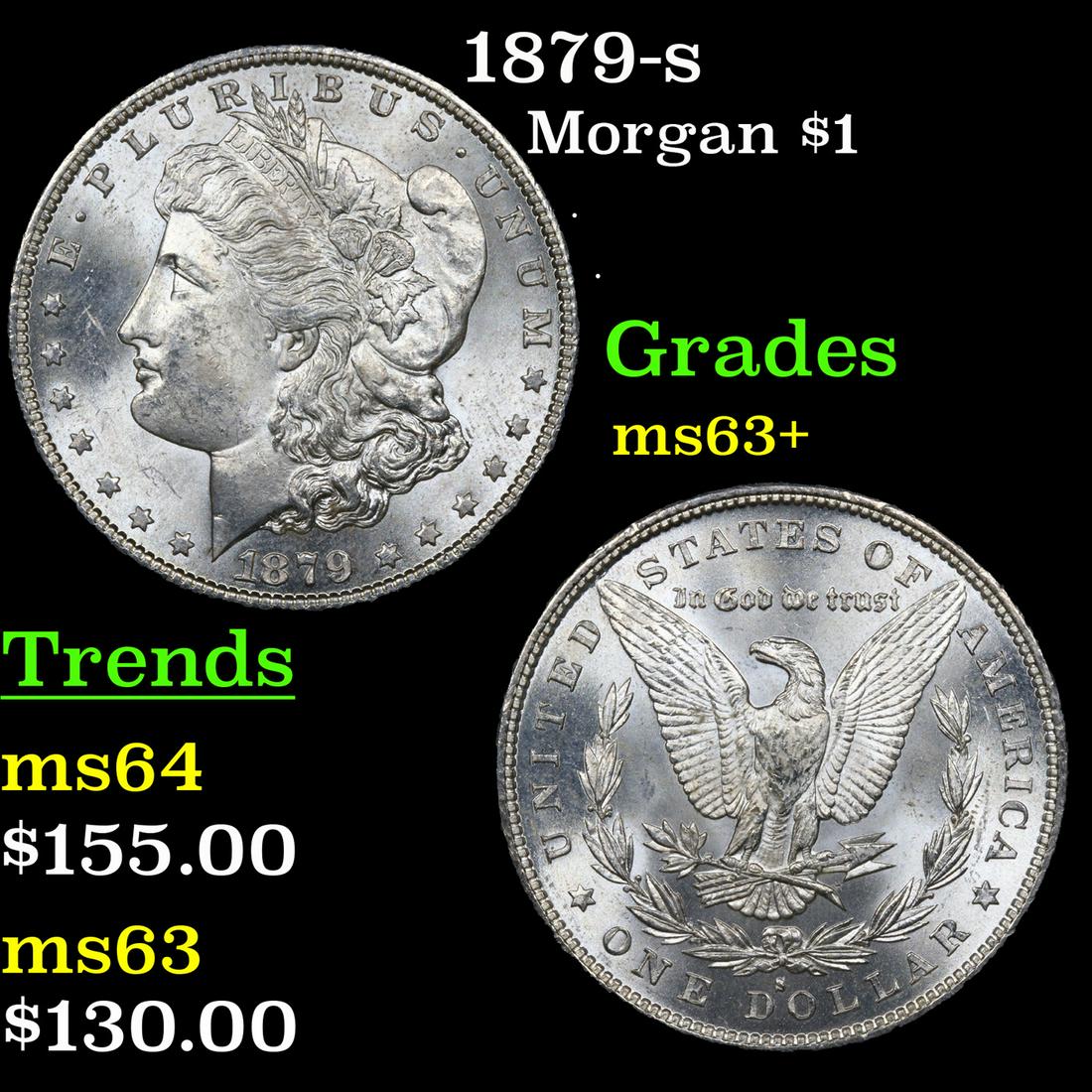 1879-s Morgan Dollar $1 Grades Select+ Unc (1 of 3)