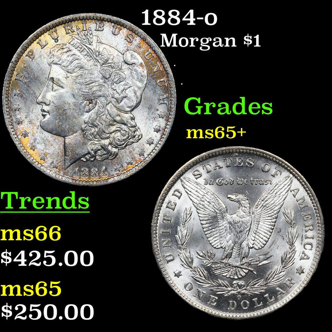 1884-o Morgan Dollar $1 Grades GEM+ Unc (1 of 3)