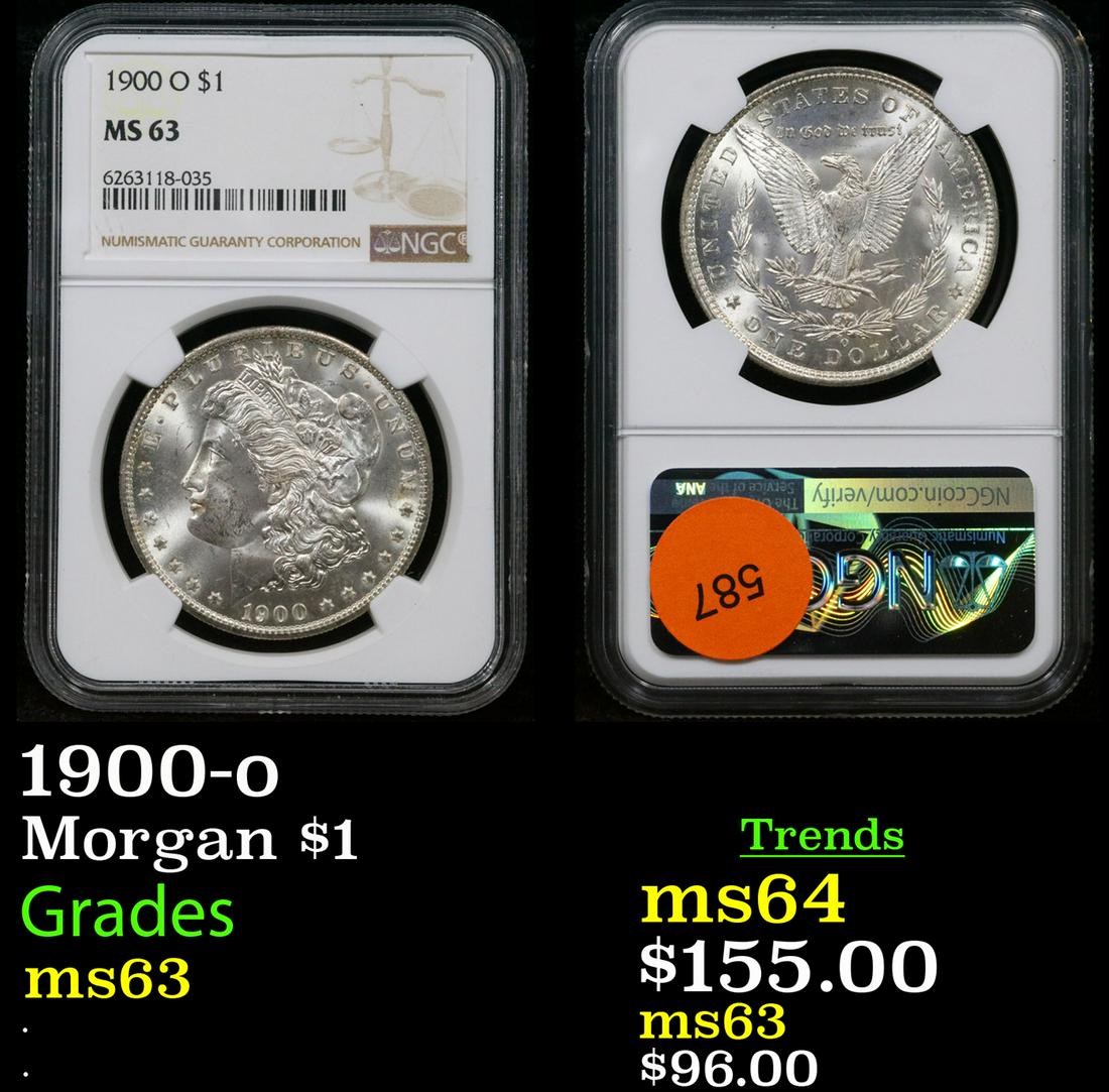 NGC 1900-o Morgan Dollar $1 Graded ms63 By NGC (1 of 3)