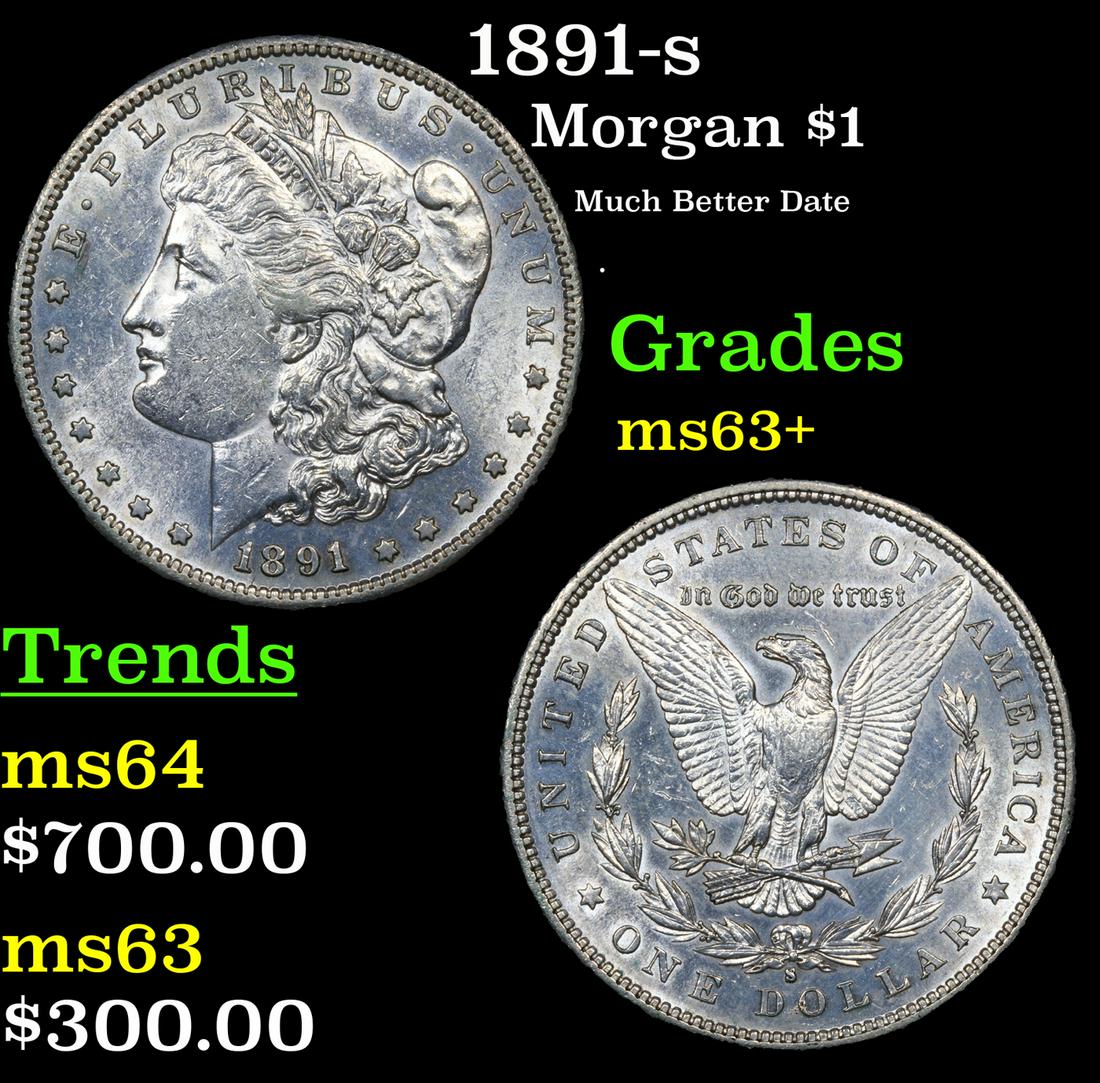 1891-s Morgan Dollar $1 Grades Select+ Unc (1 of 3)