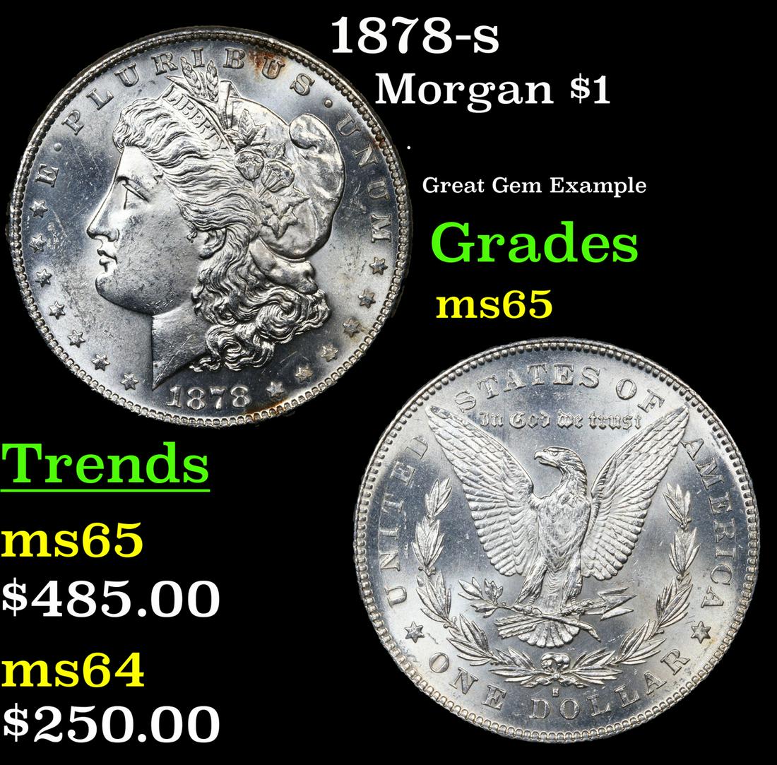 1878-s Morgan Dollar $1 Grades GEM Unc (1 of 3)