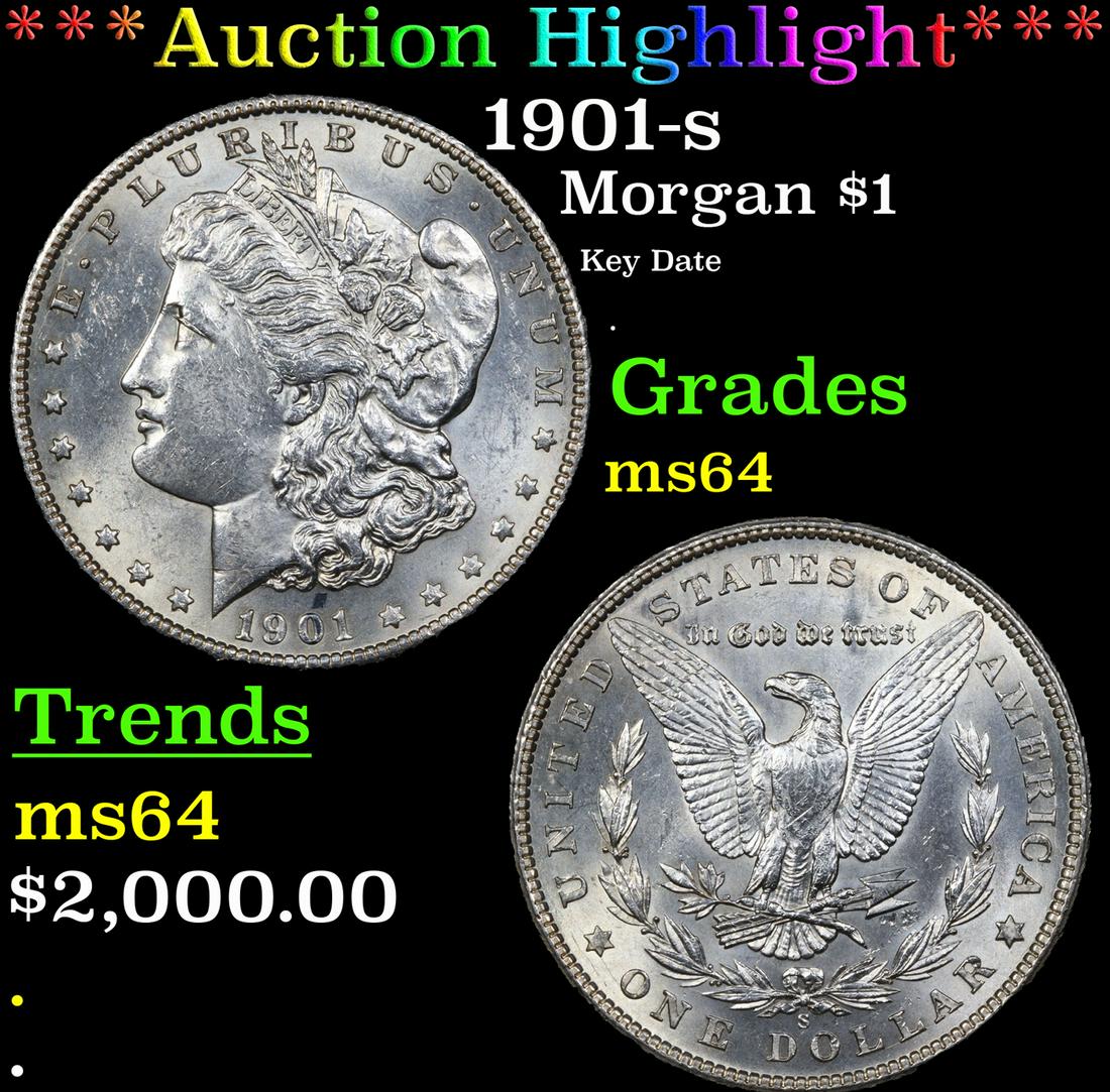 ***Auction Highlight*** 1901-s Morgan Dollar $1 Graded ms64 By SEGS (fc) (1 of 5)