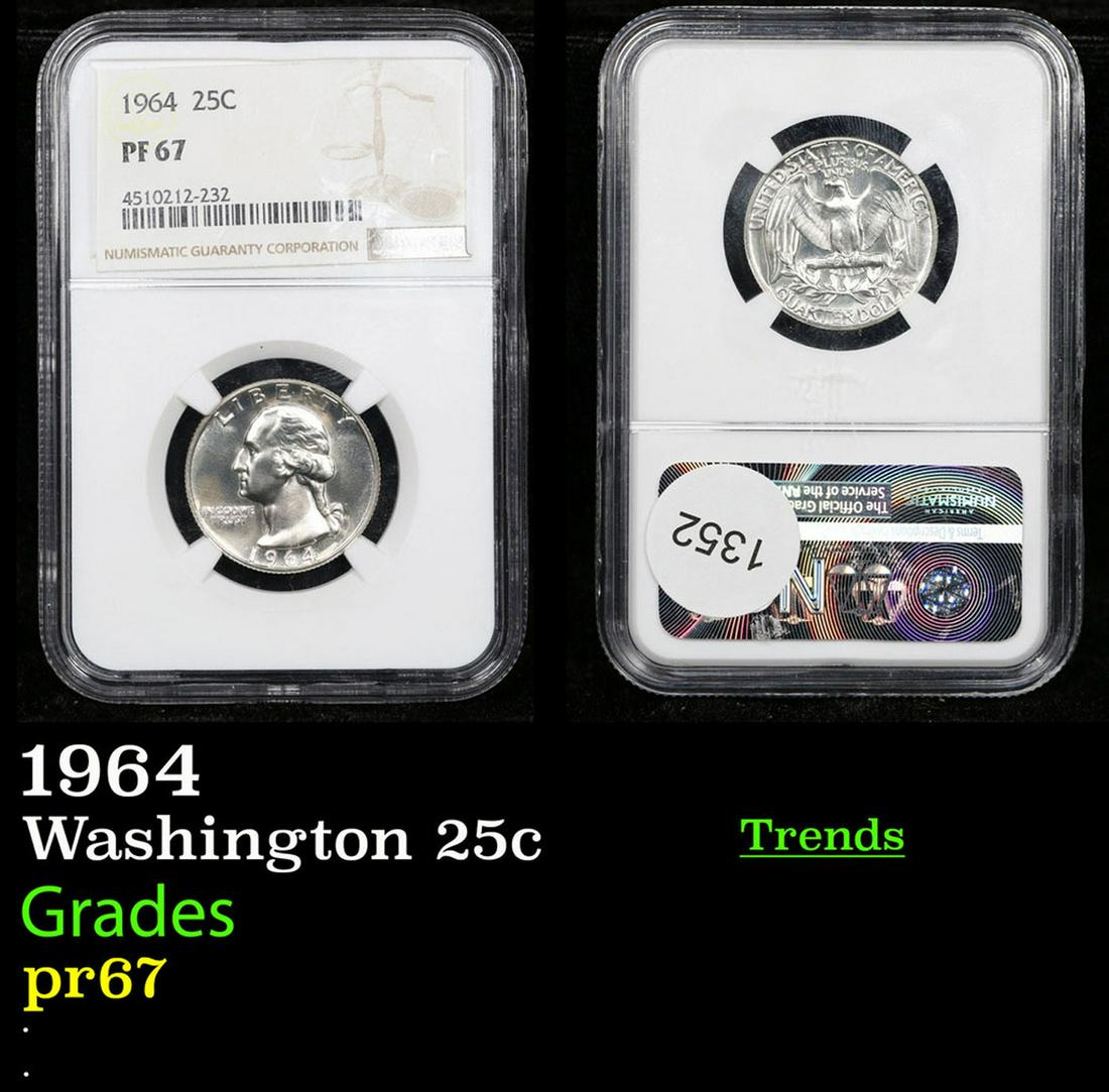 Proof NGC 1964 Washington Quarter 25c Graded pr67 By NGC (1 of 3)