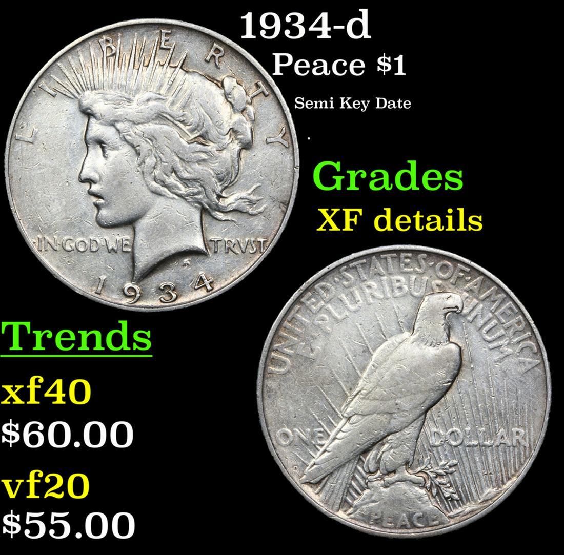 1934-d Peace Dollar $1 Grades xf details (1 of 3)