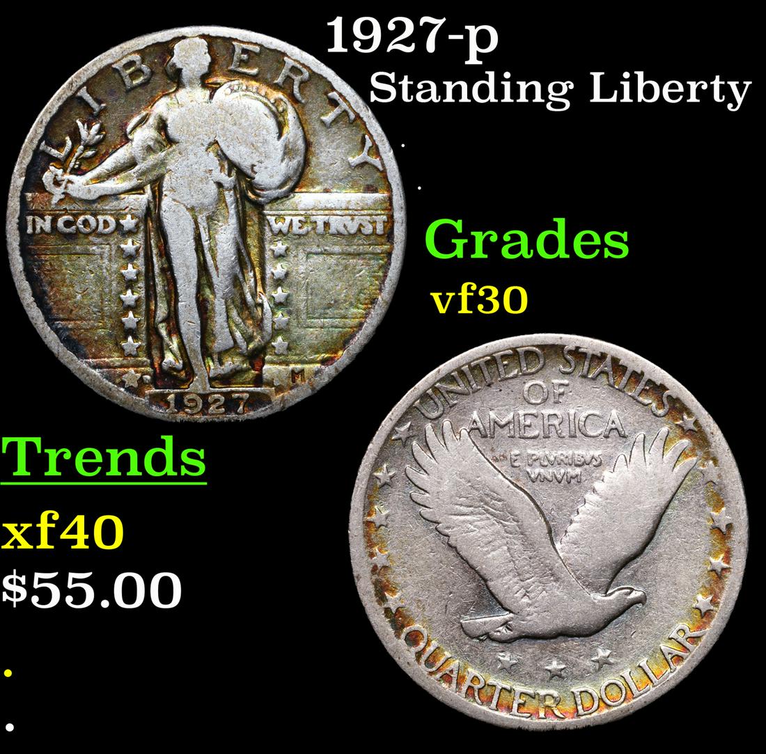1927-d Standing Liberty Quarter 25c Grades vf++ (1 of 3)