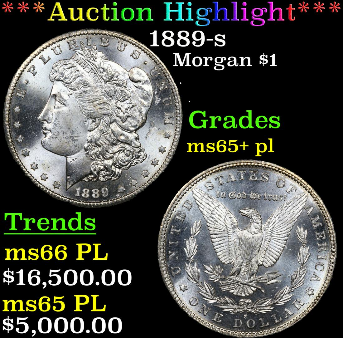 ***Auction Highlight*** 1889-s Morgan Dollar $1 Graded ms65+ pl By SEGS (fc) (1 of 7)