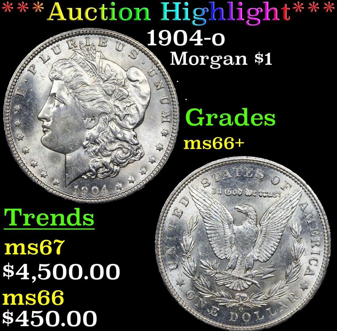 ***Auction Highlight*** 1904-o Morgan Dollar $1 Graded ms66+ By SEGS (fc) (1 of 5)