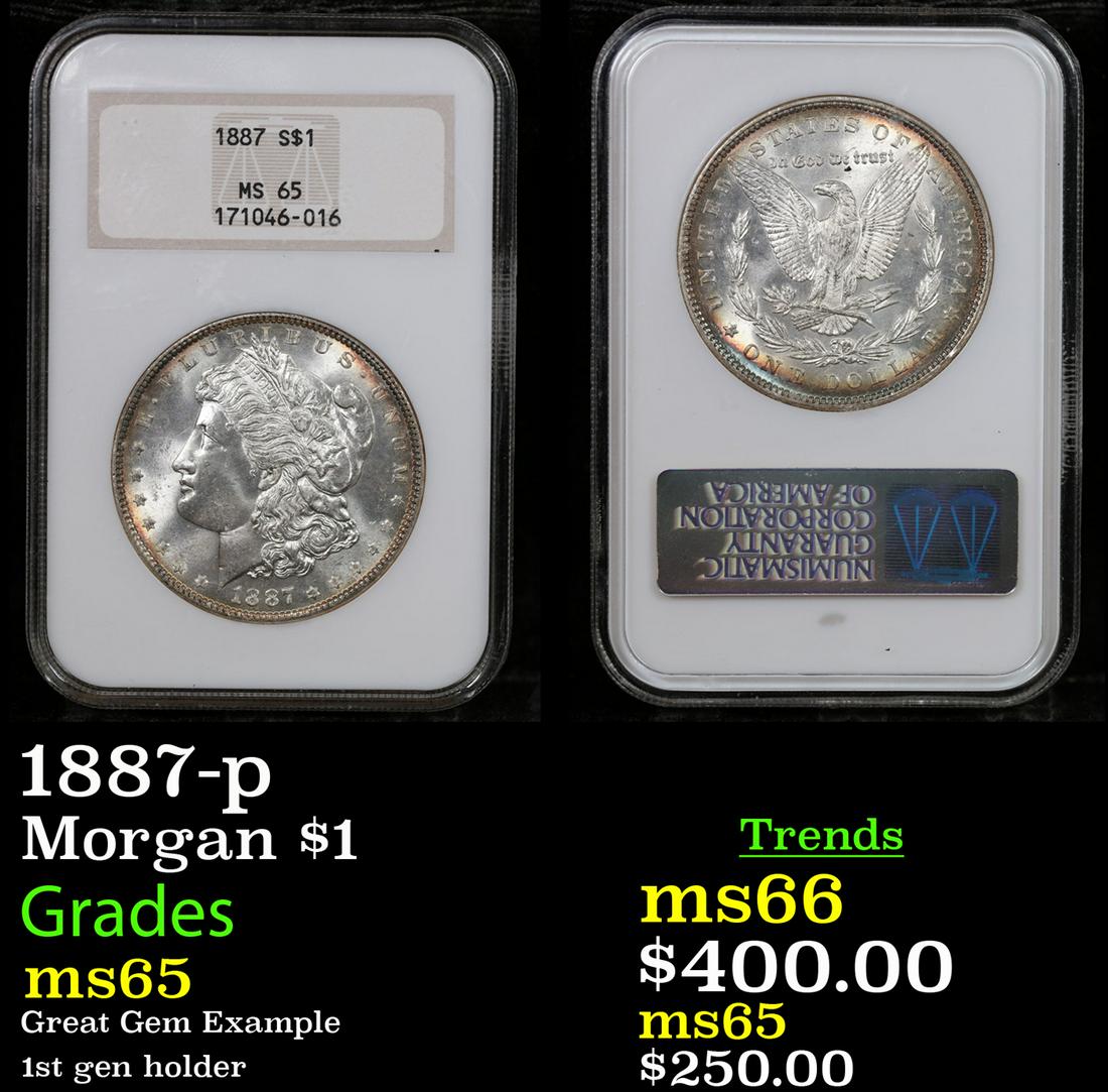 NGC 1887-p Morgan Dollar $1 Graded ms65 By NGC (1 of 3)