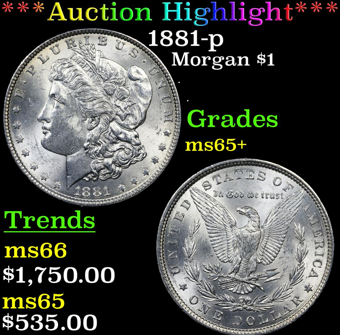 ***Auction Highlight*** 1881-p Morgan Dollar $1 Graded ms65+ By SEGS (fc) (1 of 5)