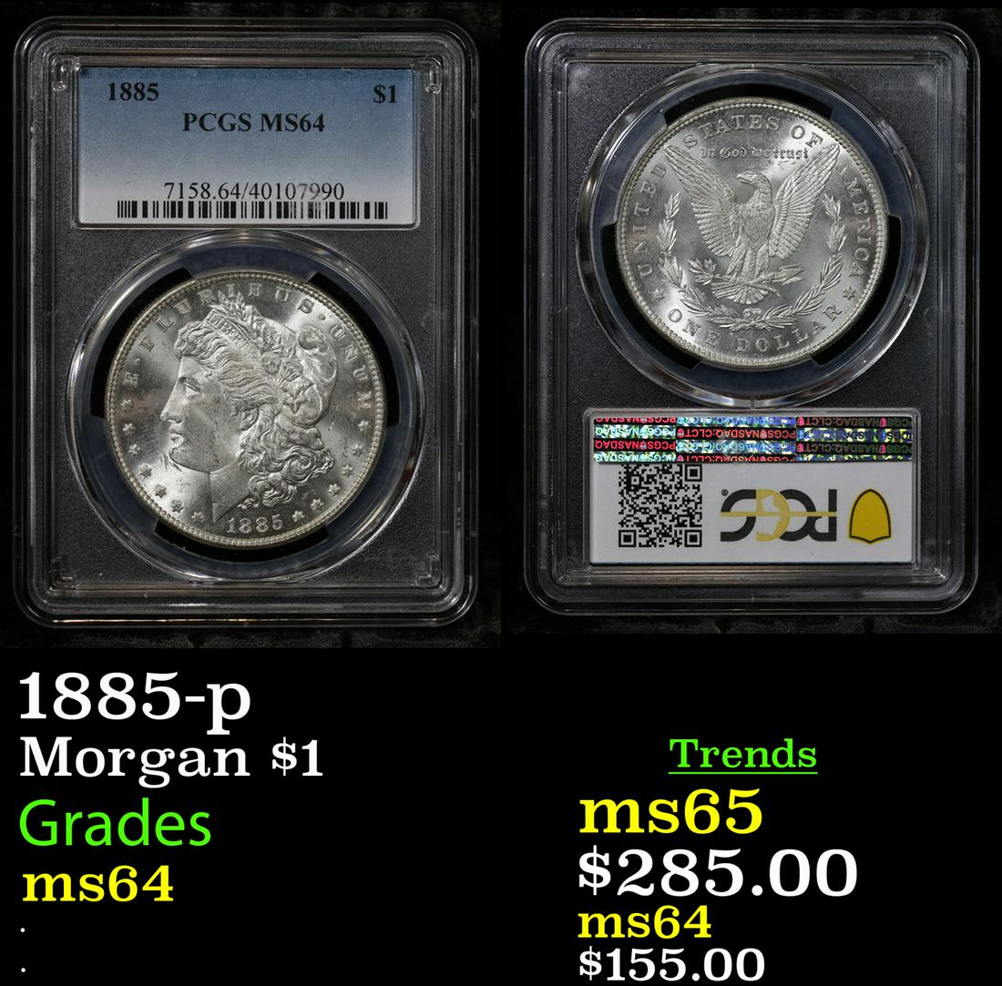 PCGS 1885-p Morgan Dollar $1 Graded ms64 By PCGS (1 of 3)