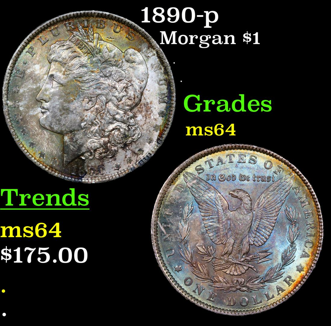 1890-p Morgan Dollar $1 Grades Choice Unc (1 of 3)