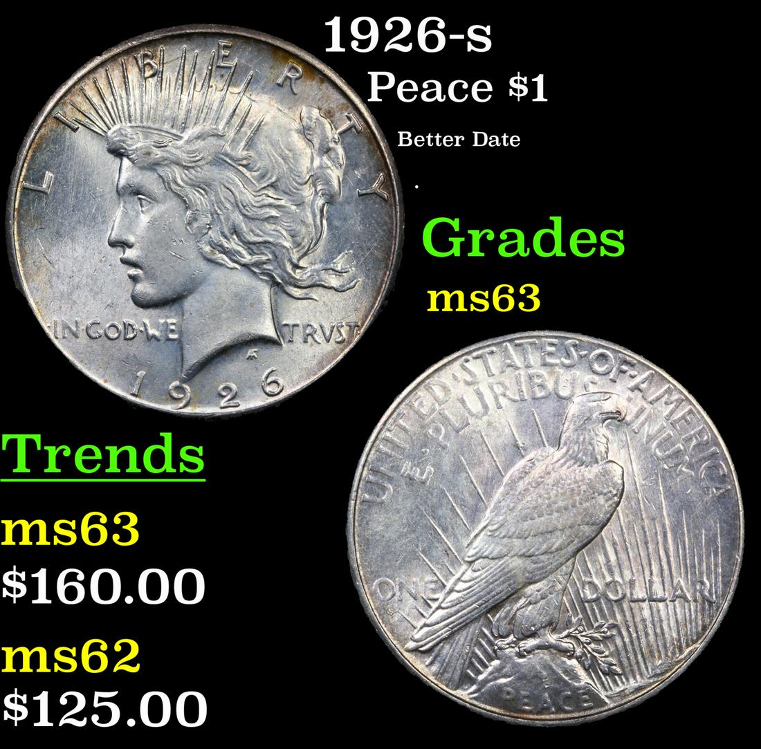 1926-s Peace Dollar $1 Grades Select Unc (1 of 3)