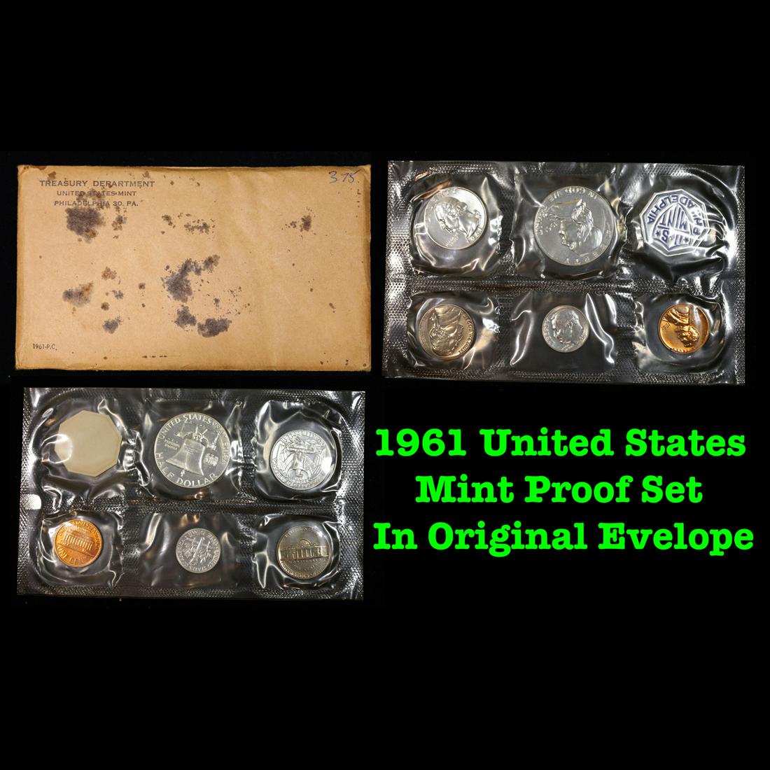 1961 United States Mint Proof Set In Original Evelope. (1 of 6)