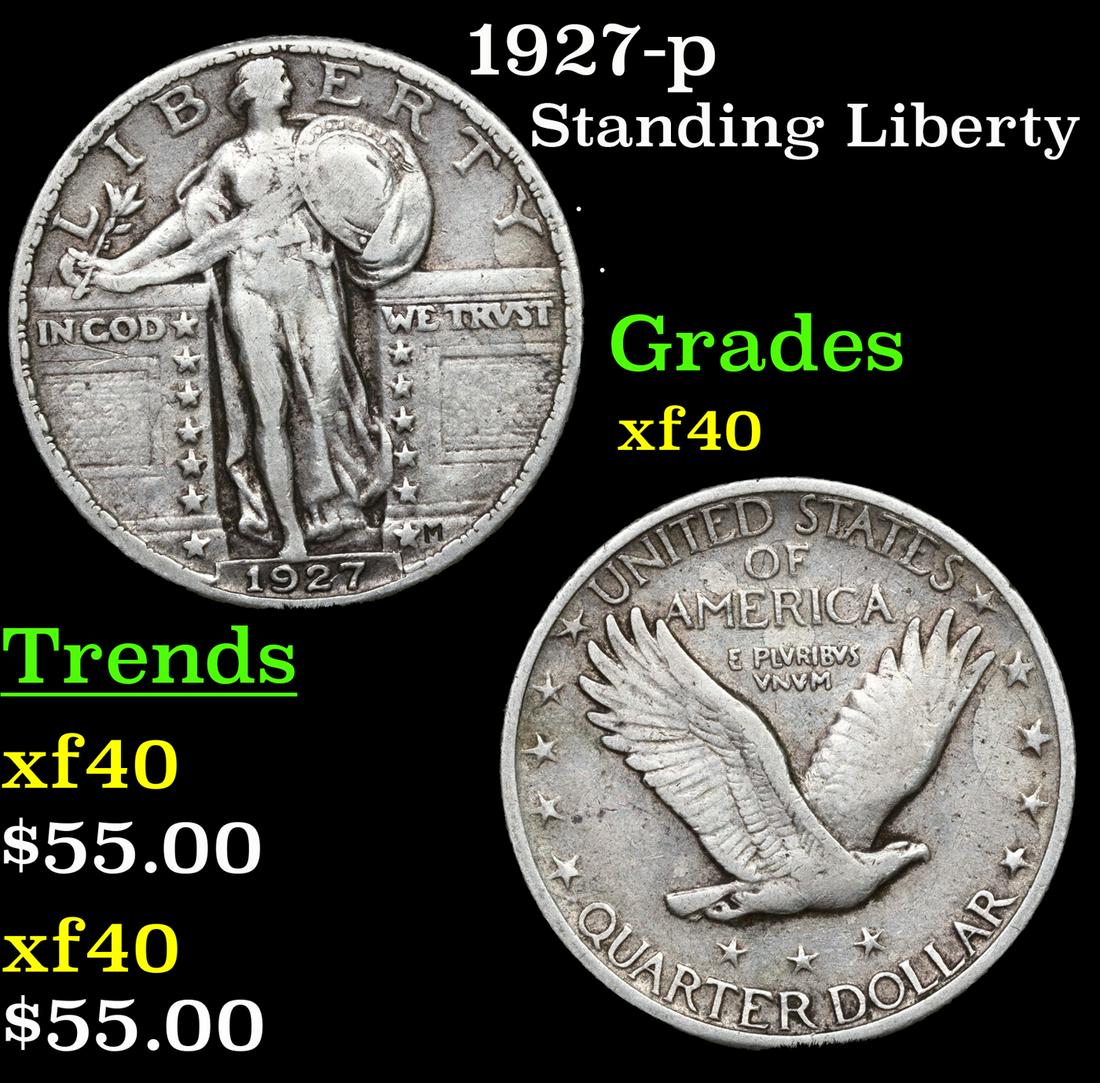 1927-p Standing Liberty Quarter 25c Grades xf (1 of 3)