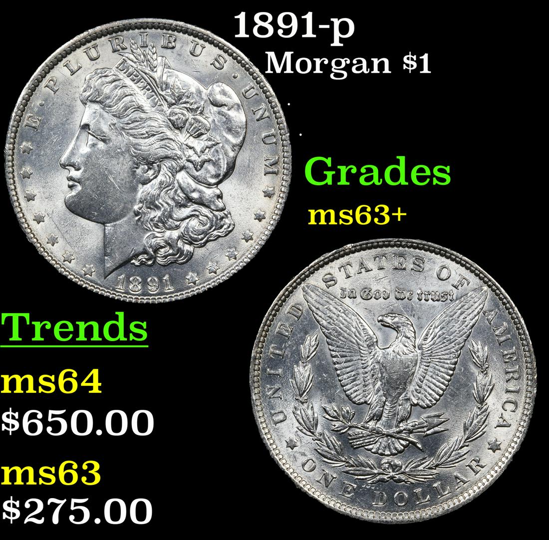 1891-p Morgan Dollar $1 Grades Select+ Unc (1 of 3)