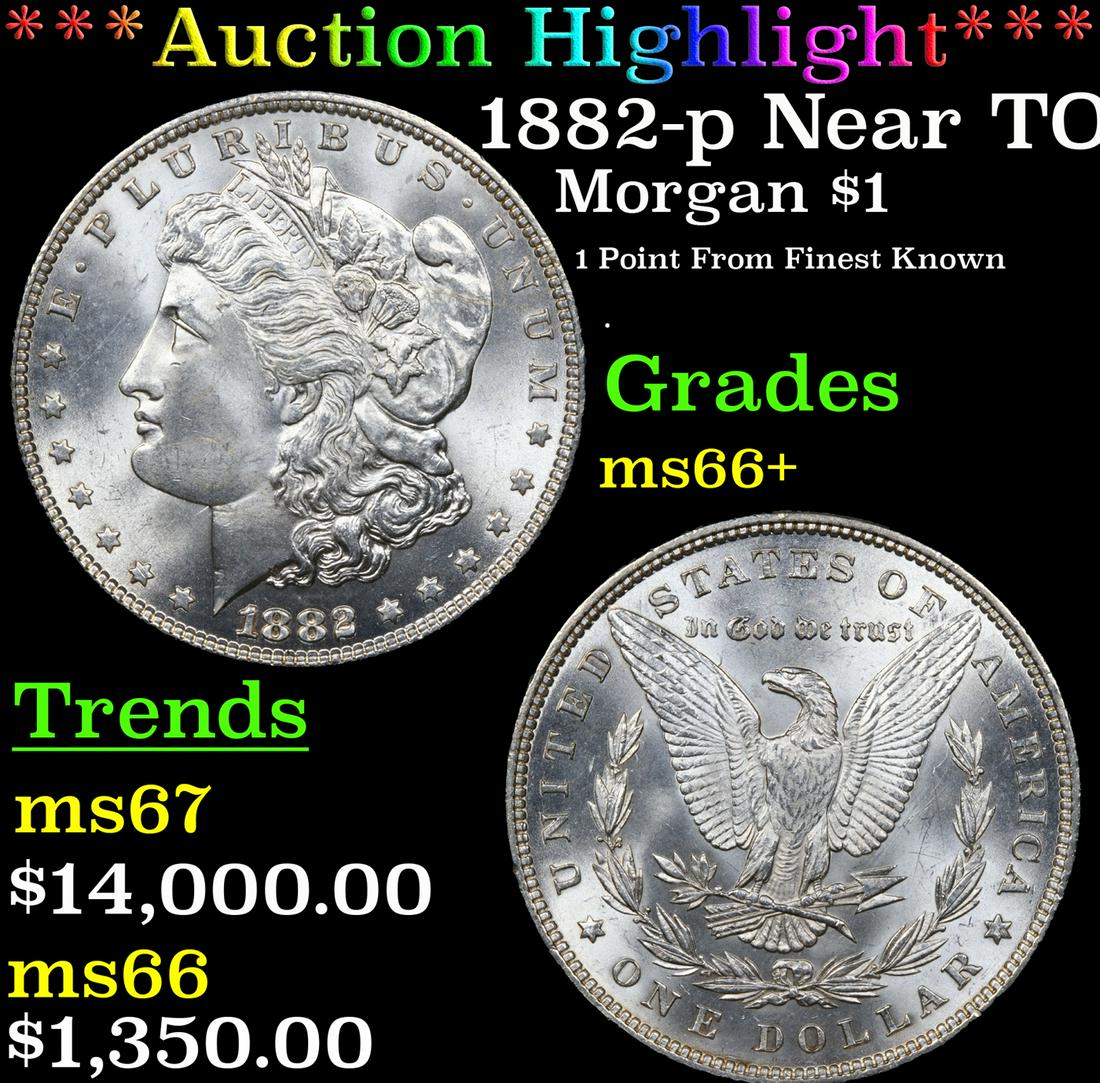 ***Auction Highlight*** 1882-p Morgan Dollar Near TOP POP! $1 Graded ms66+ By SEGS (fc) (1 of 5)