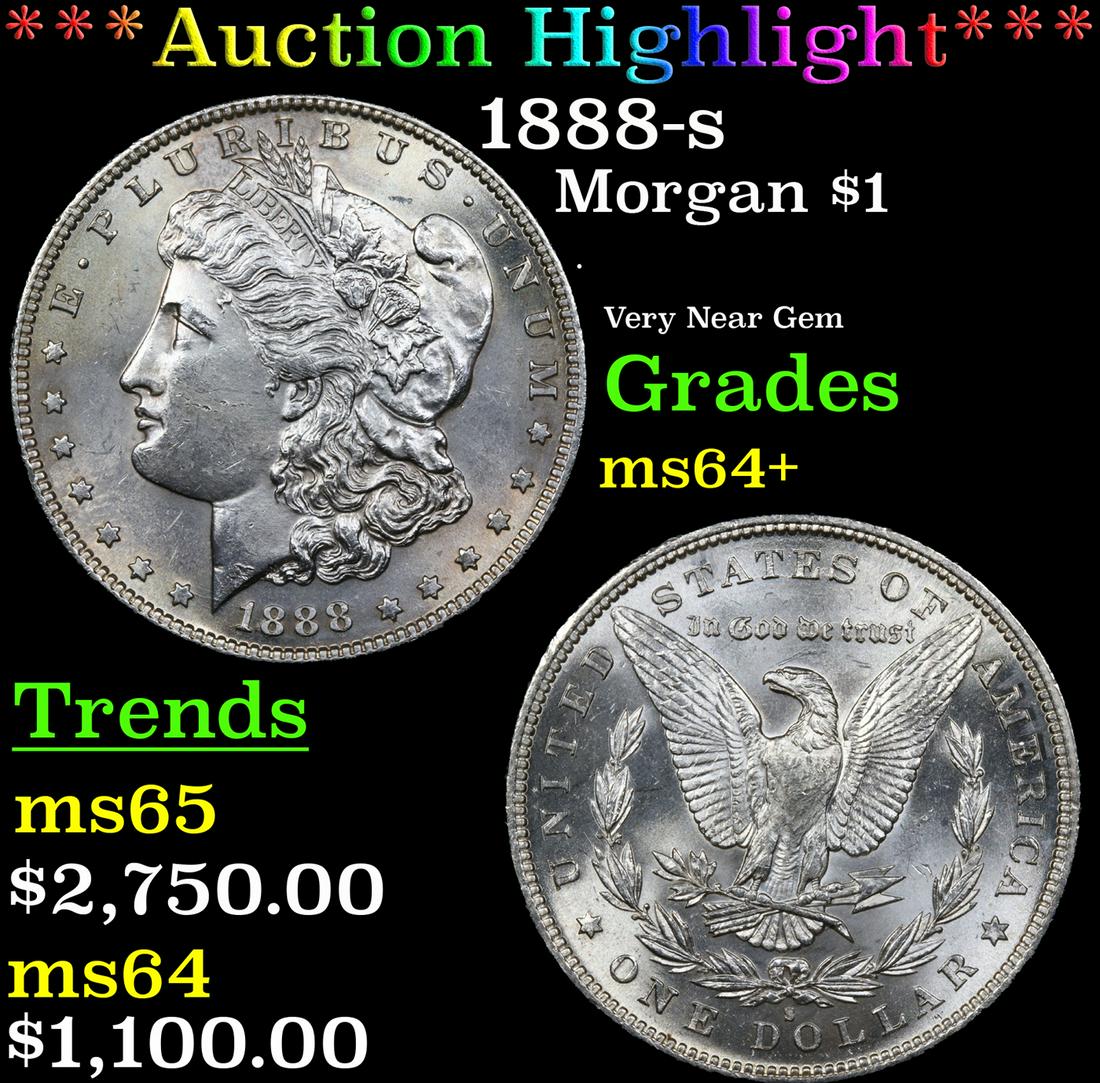 ***Auction Highlight*** 1888-s Morgan Dollar $1 Graded Choice+ Unc By USCG (fc) (1 of 5)