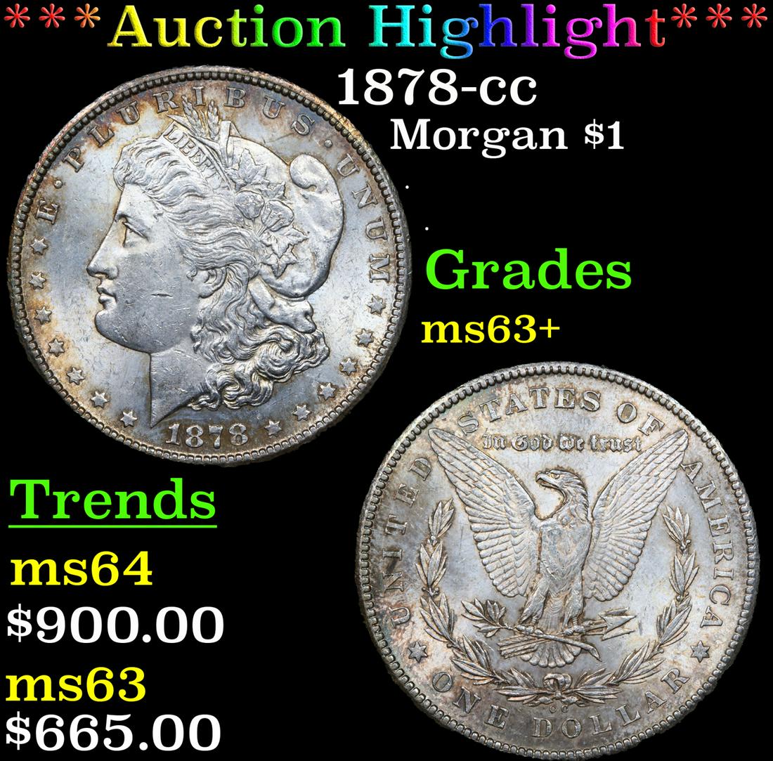 ***Auction Highlight*** 1878-cc Morgan Dollar $1 Graded Select+ Unc By USCG (fc) (1 of 5)