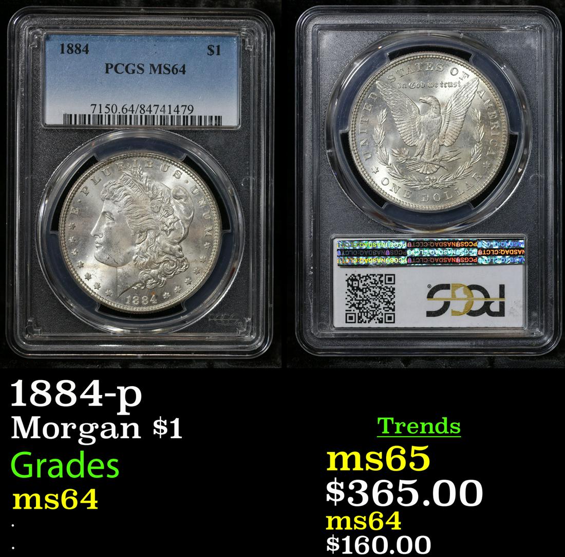 PCGS 1884-p Morgan Dollar $1 Graded ms64 By PCGS (1 of 3)