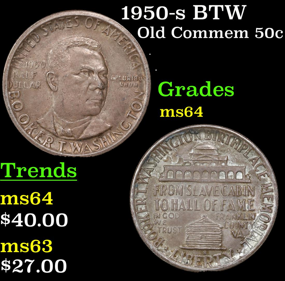 1950-s BTW Old Commem Half Dollar 50c Grades Choice Unc (1 of 1)